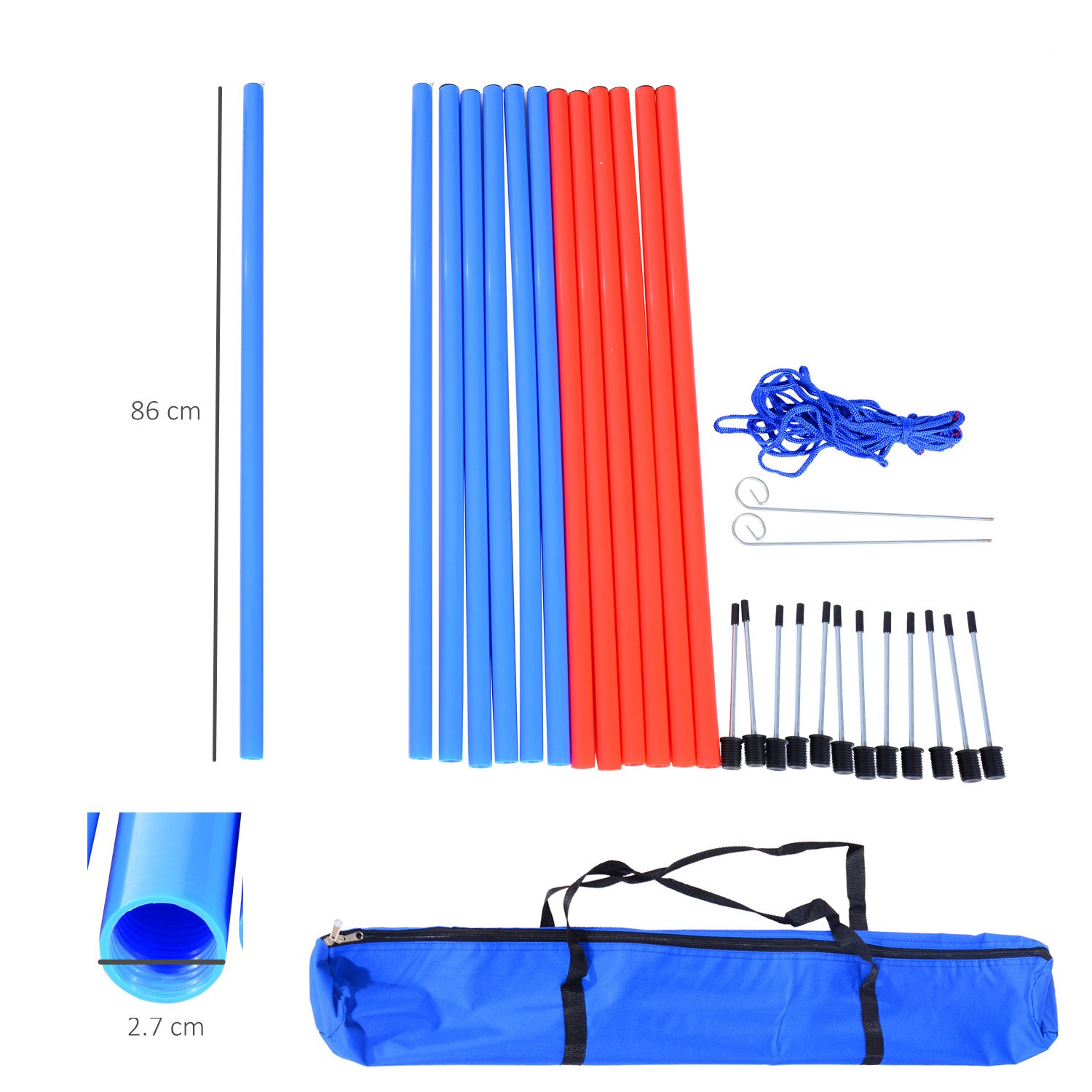 Dog Agility Training Equipment Dog Play Run Obedience Training Set Adjustable (Poles)
