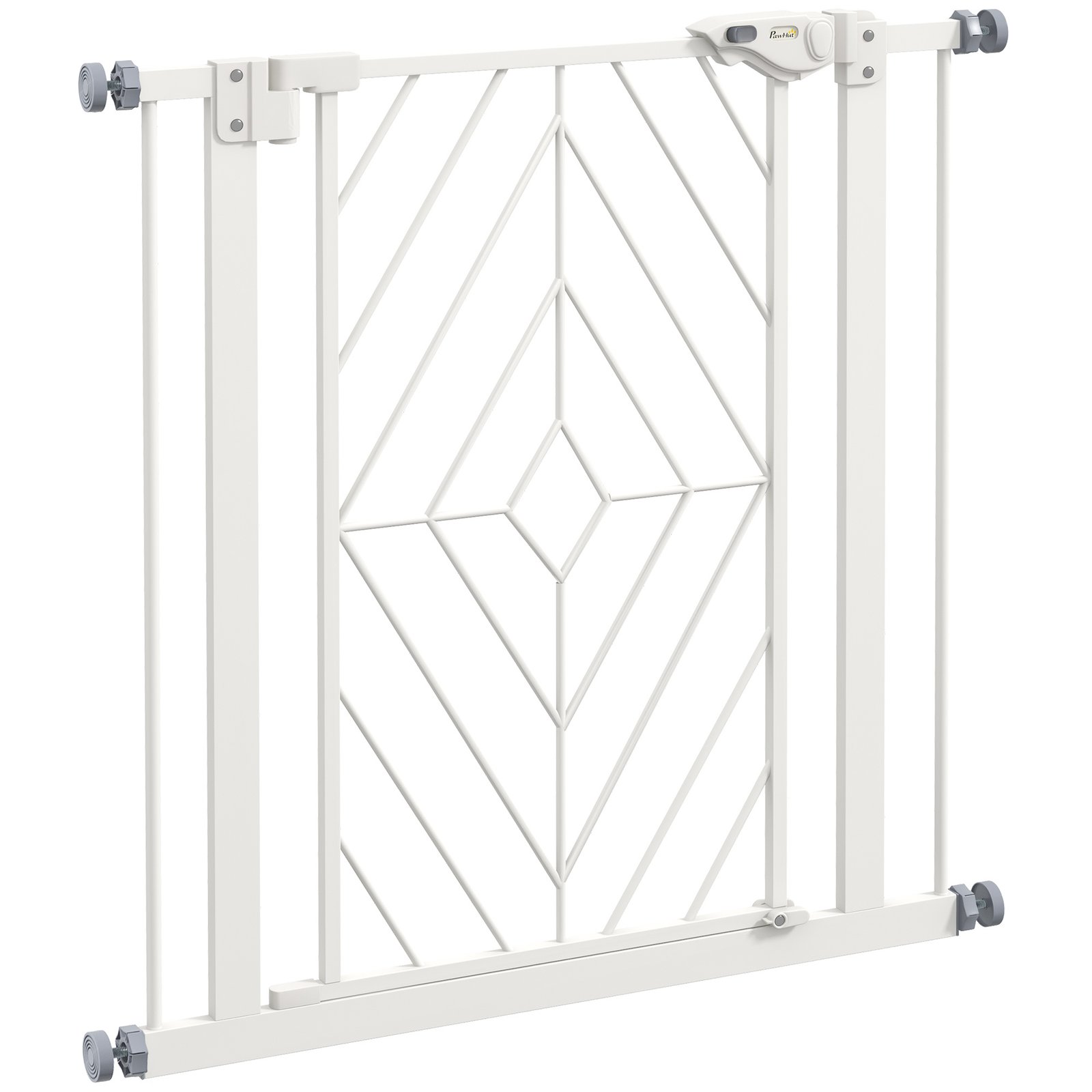 Pressure Fit Stair Gate, Dog Gate, with Auto Closing Door, Double Locking, Easy Installation, Openings 74-80cm - White