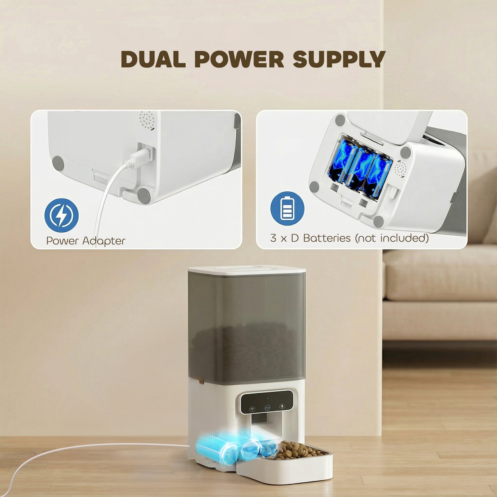 Automatic Cat Feeder, 4.5L WiFi Cat Food Dispenser with Timer, Programmable 1-10 Meals, Auto Pet Feeder