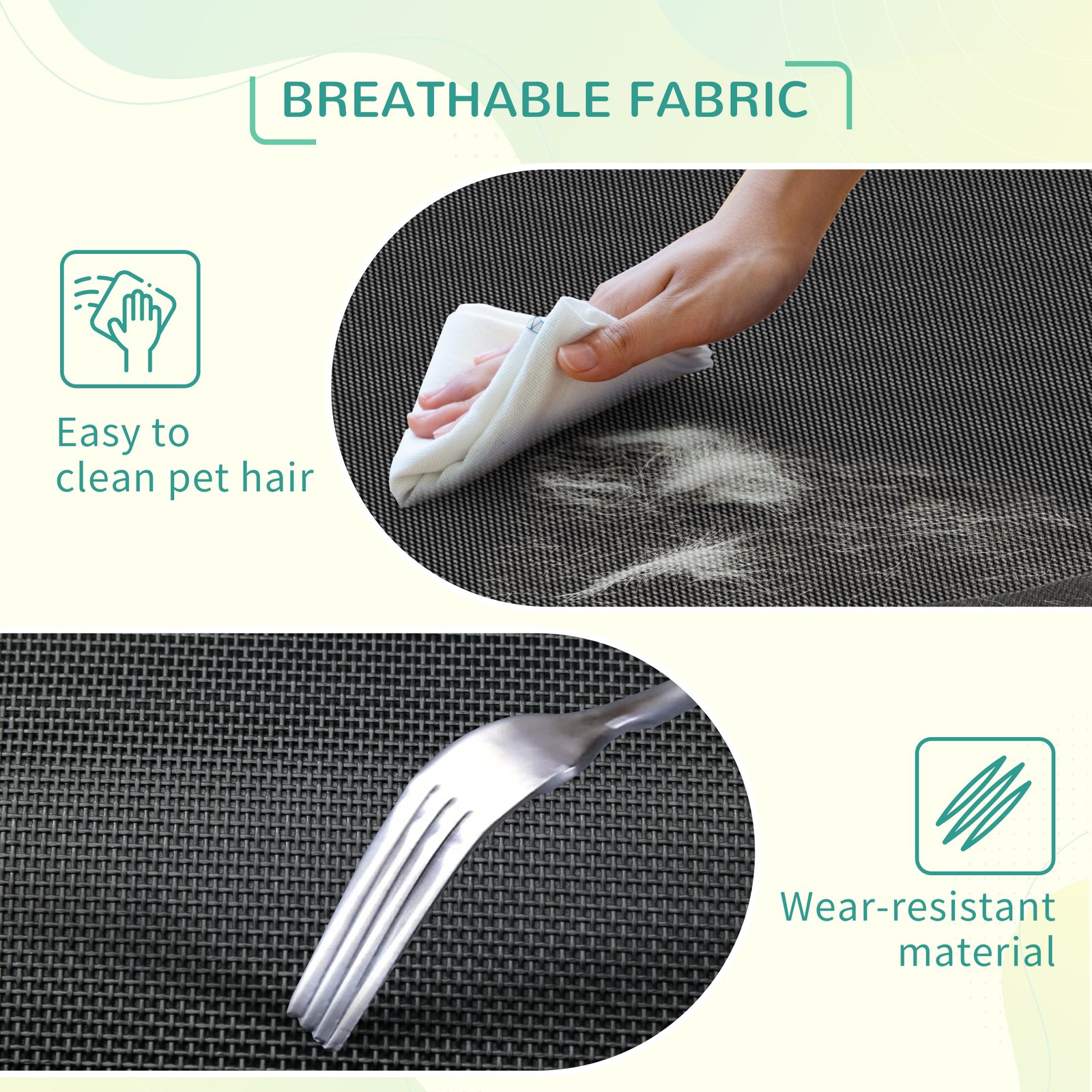 Elevated Pet Bed Cooling Raised Cot Style Bed for Large Medium Sized Dogs with Non-slip Pads Steel Frame Breathable Mesh Fabric, 110 x 75 x 20 cm - Black