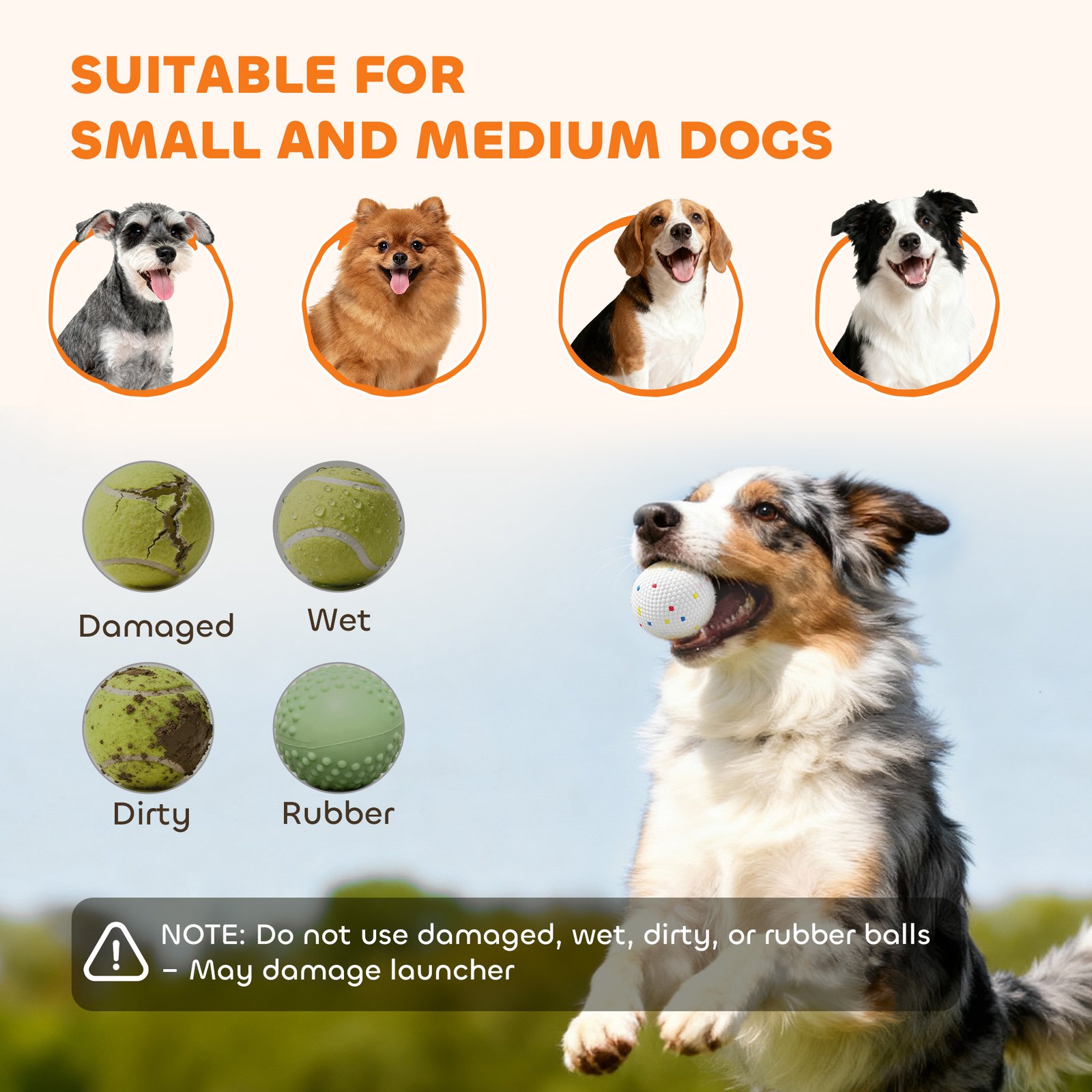 Automatic Dog Ball Launcher with 5 ETPU Balls 2.3", 3 Distance Settings 20/33/46ft, Green - Image 8