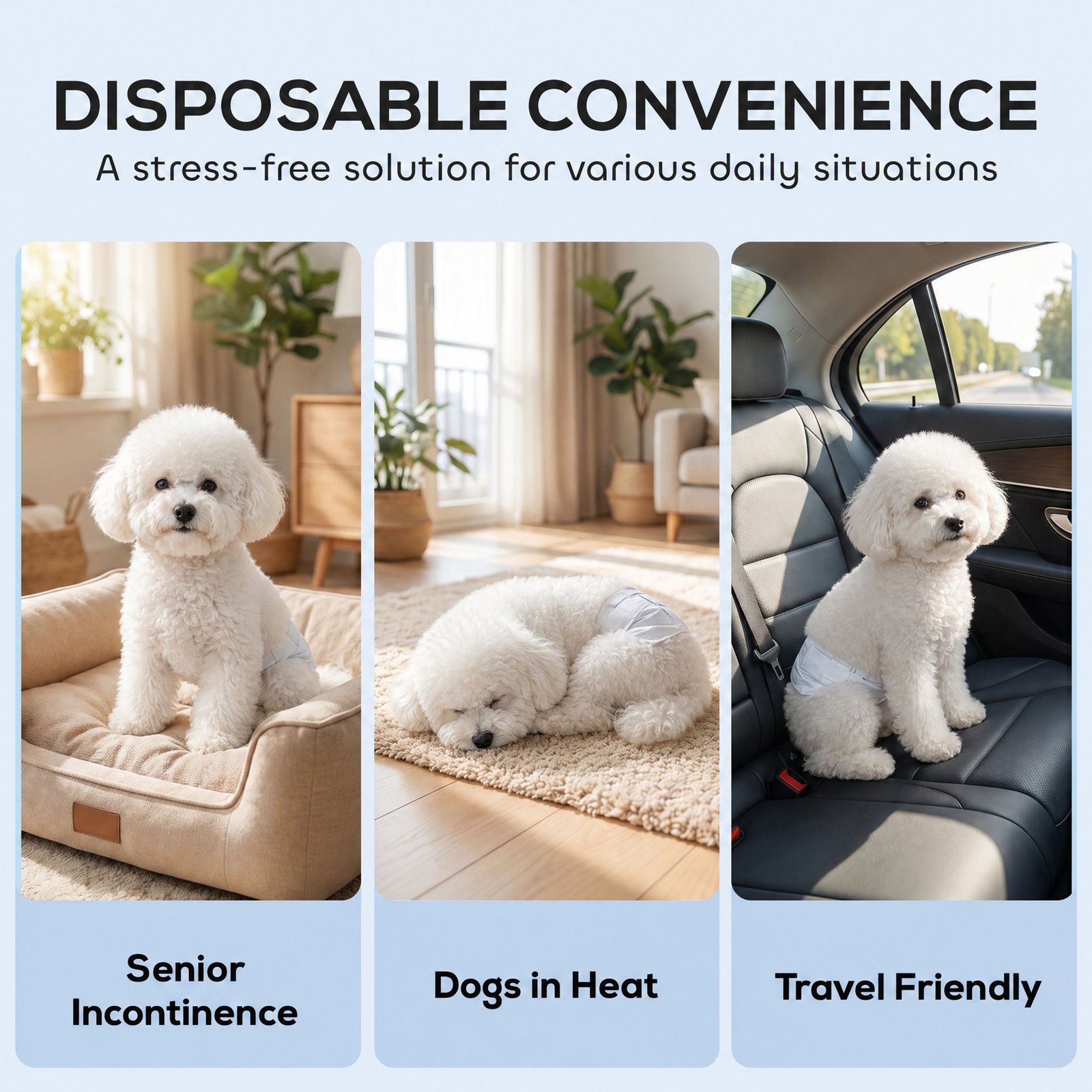 Dog Diapers Super Absorbent Leak-Proof Dog Nappies for Male Dogs Size S 30-48 cm Waist - Image 6