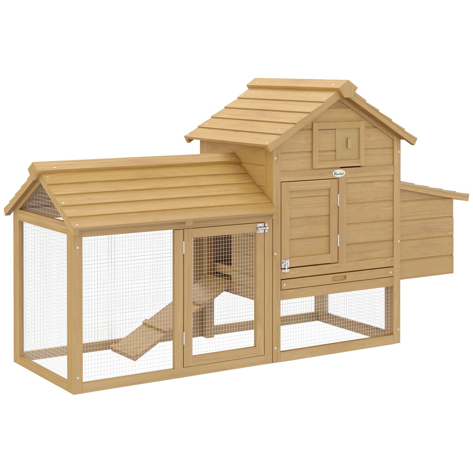 Small Chicken Coop with Run Hen House Poultry Coops Cages Nesting Box Wood 150.5 x 54 x 87cm