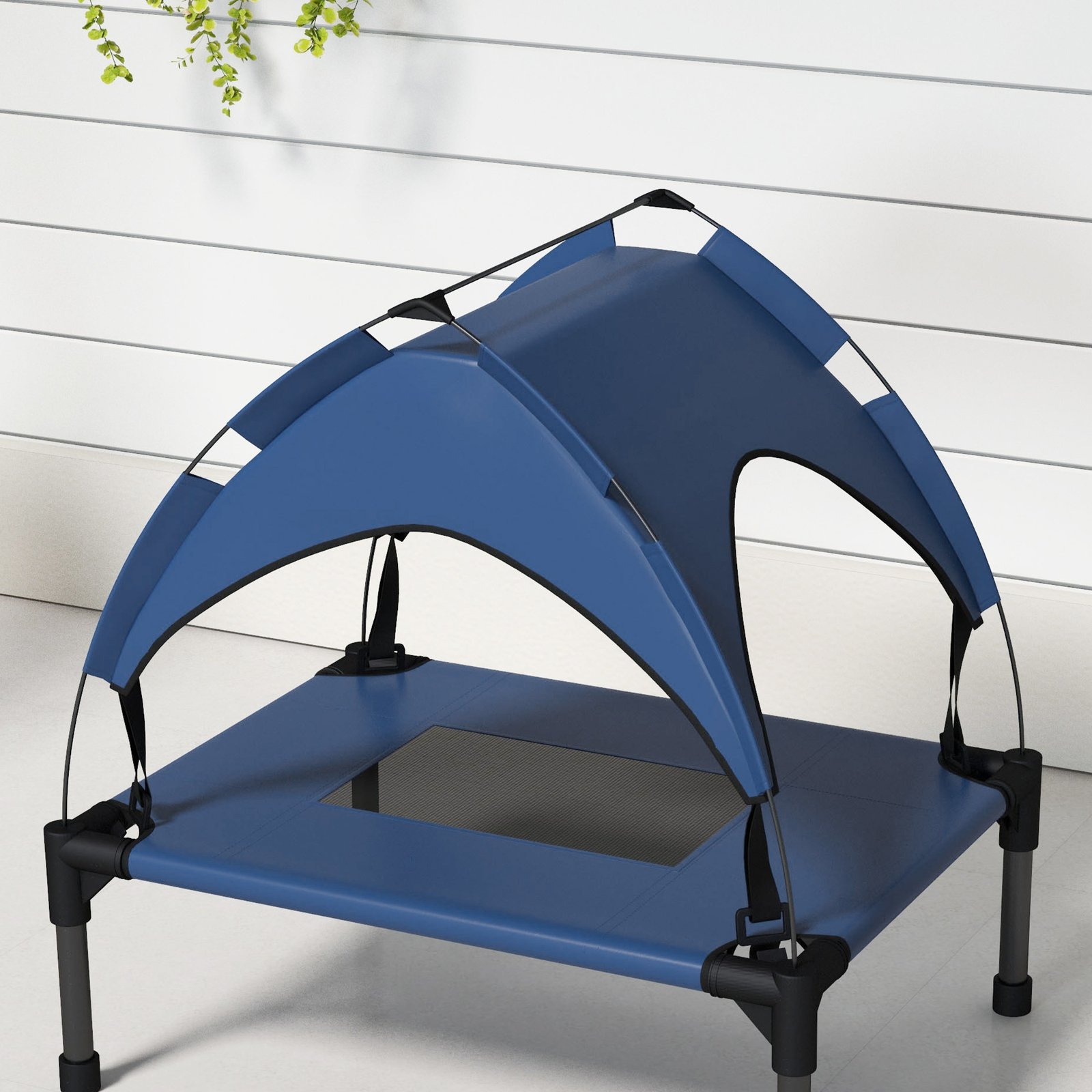 Cooling Raised Pet Bed w/ Washable Breathable Mesh, for Mini Small Dogs, 61 x 46 x 63cm - Dark Blue