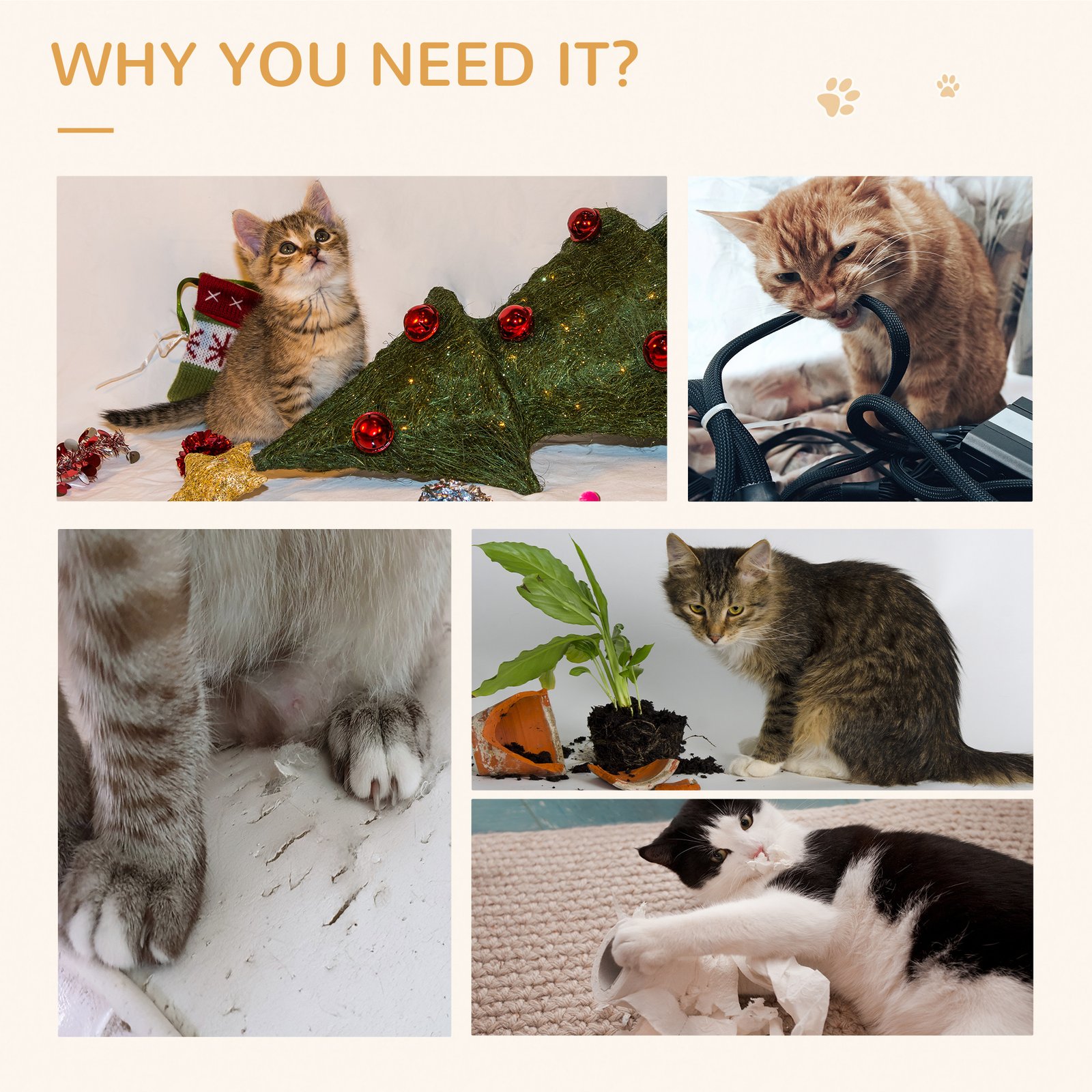 Cat Furniture, with Scratching Pad & Catnip - Brown - Image 6