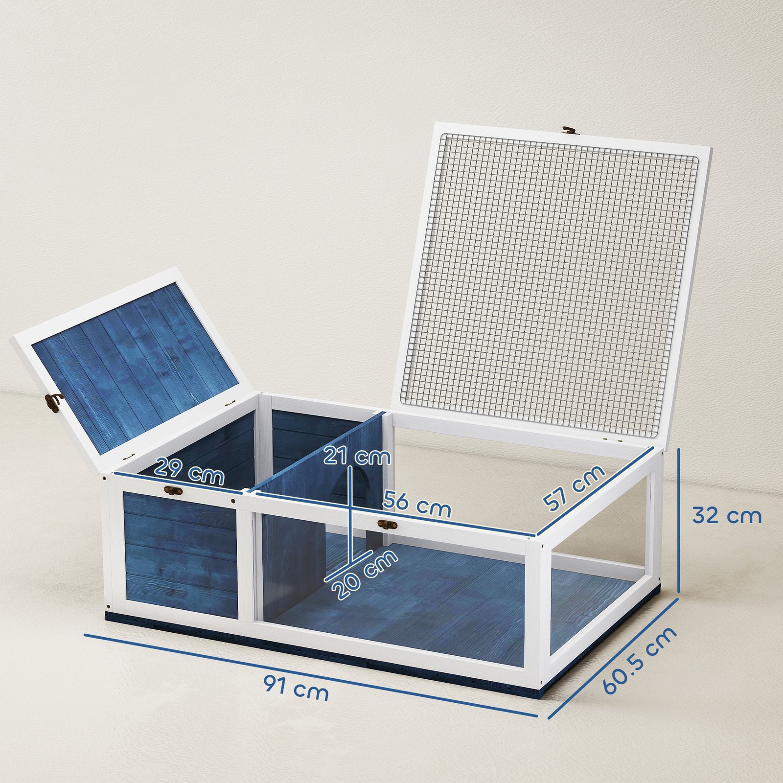 Tortoise House, Small Reptile Wooden House, with Mesh Roofs, Side Panels, for Turtles, Lizards, Geckos and Snakes - Image 3