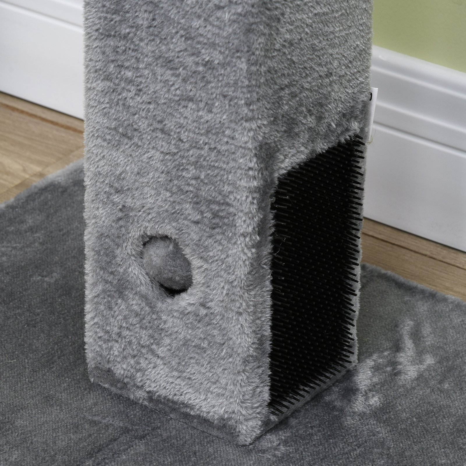 Cat Tree Scratching Post for Indoor Cats 79cm Jute Scratcher Climber w/ Carpet Base Dangling Toy – Grey - Image 8