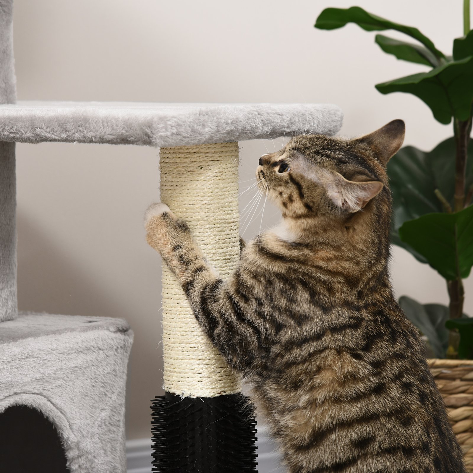 Cat Tree for Indoor Cats Climbing Tower Kitten Scratch Post Activity Center Kitten, Grey - Image 7
