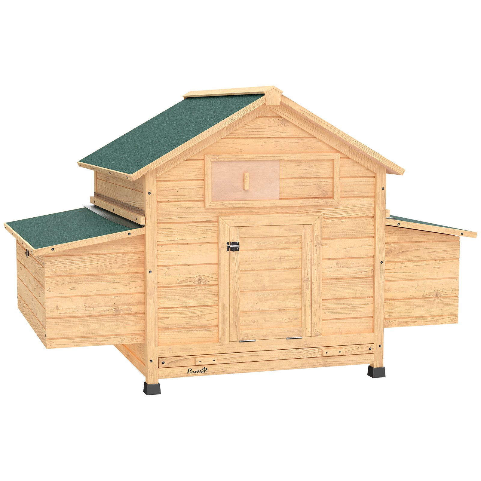 Chicken Coop, Wooden Outdoor Hen House with Nesting Box, Openable Waterproof Top, Pull-Out Tray, 150 x 100 x 97cm