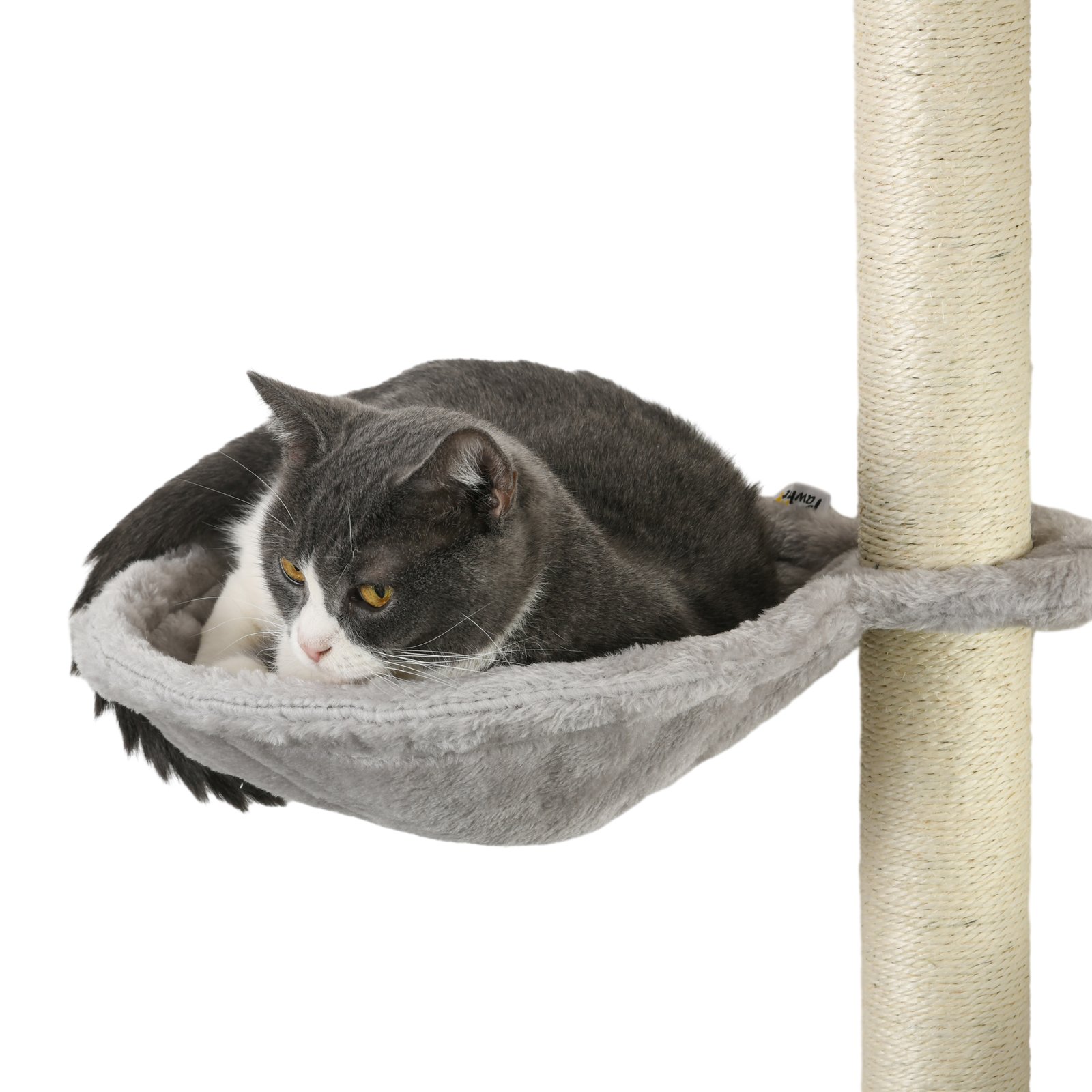 Four-Piece Cat Wall Furniture, with Hammock, Ladder, Platforms, Steps, for Indoor Use - Grey - Image 8