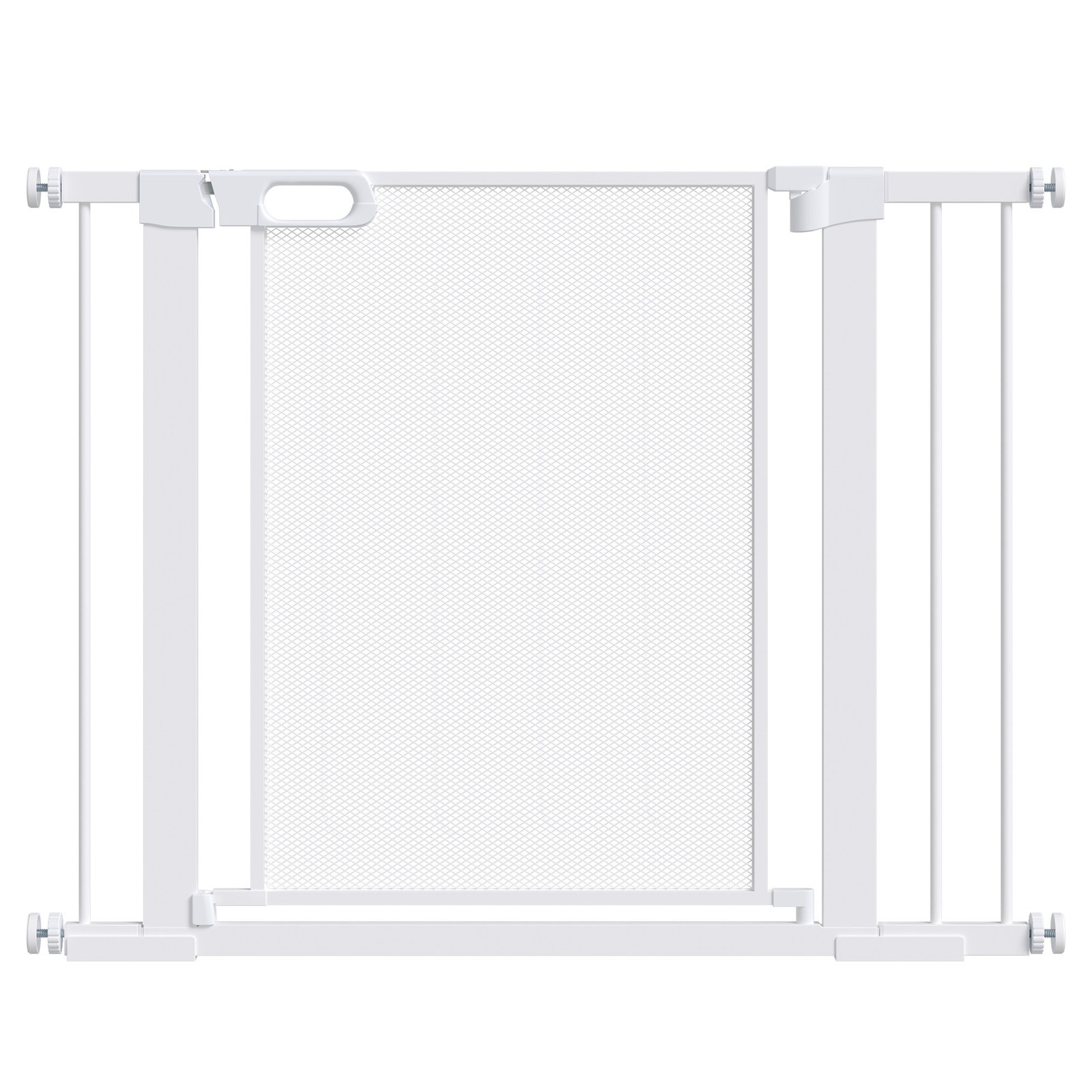 Pet Safety Gate, for Doorways, Staircases, Hallways, with Extensions Kit, 75-103cm - White