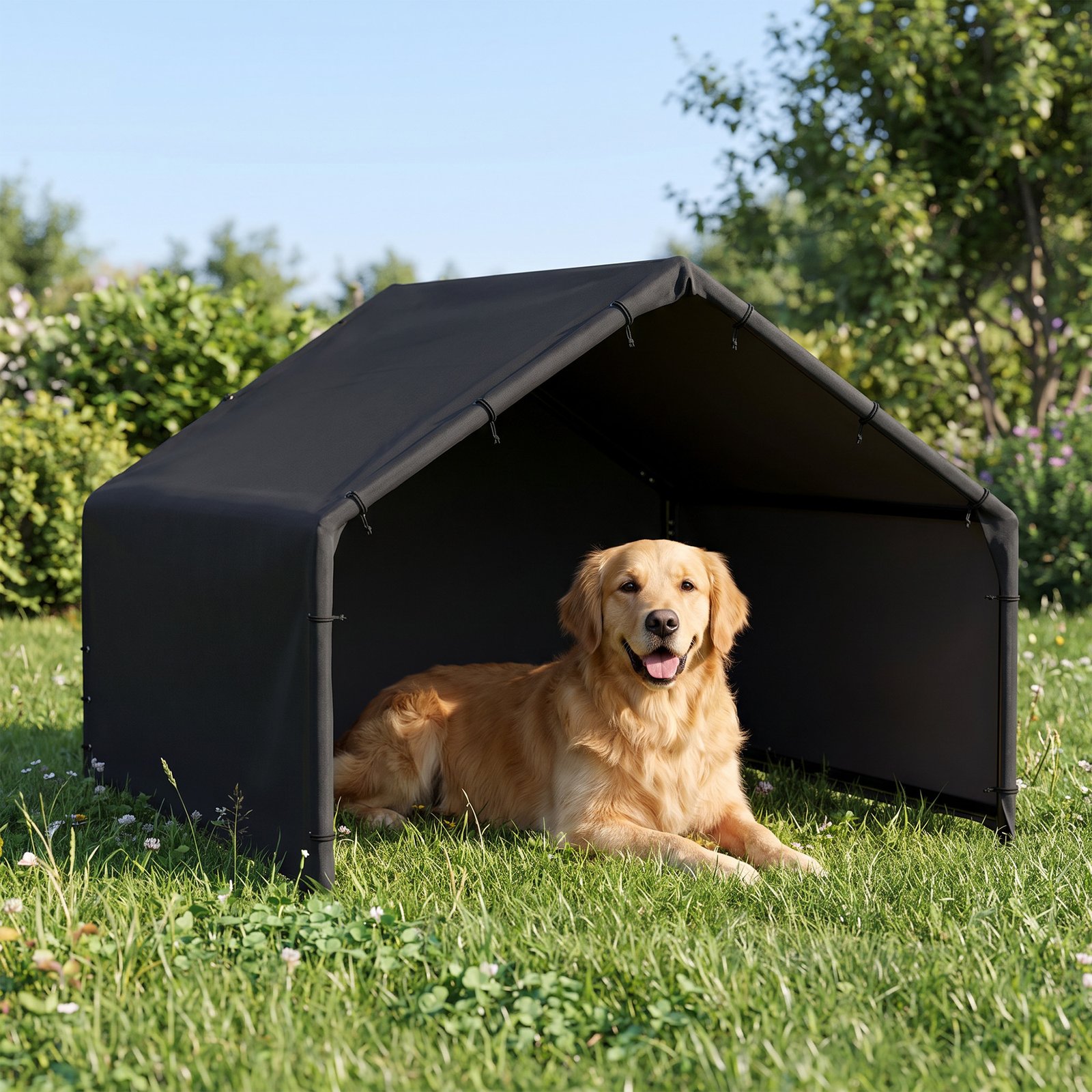Dog Shade Shelter Outdoor, Dog House Outside with Canopy, Pet Tent for Small Medium Large Breeds