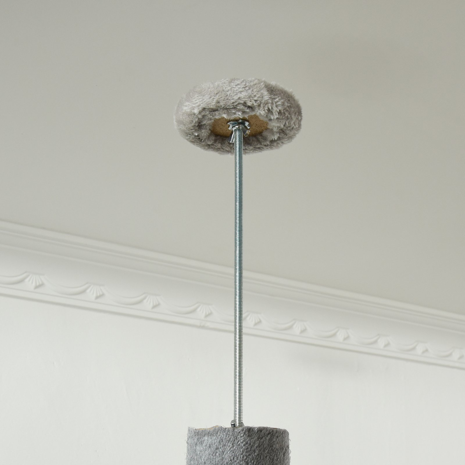 Floor to Ceiling Cat Tree for Indoor Cats, Kitten Tower, Condo, Multi-Layer Activity Center, Indoor Pet Play House with Solid Scratching Post Hanging Balls, Light Grey