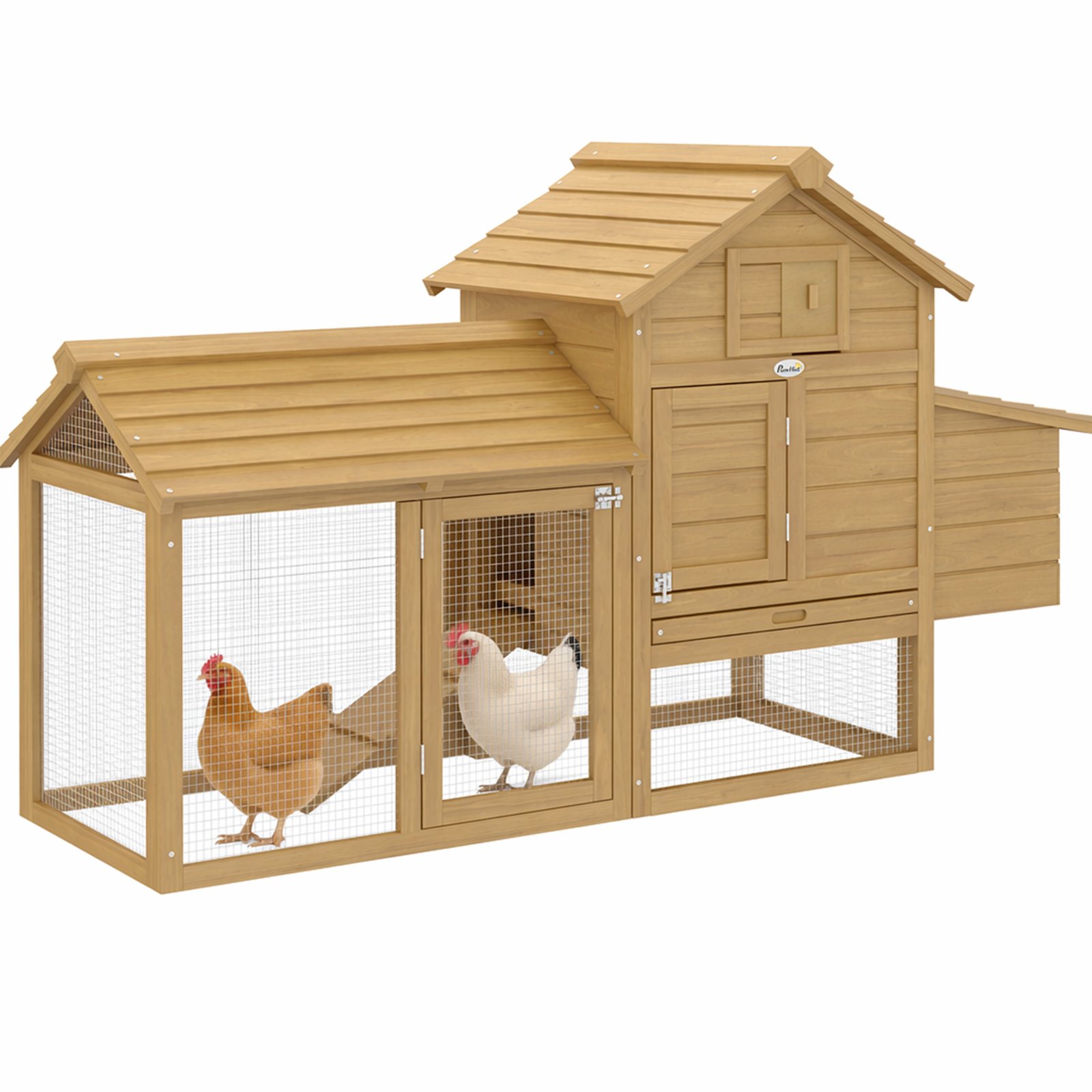 Small Chicken Coop with Run Hen House Poultry Coops Cages Nesting Box Wood 150.5 x 54 x 87cm