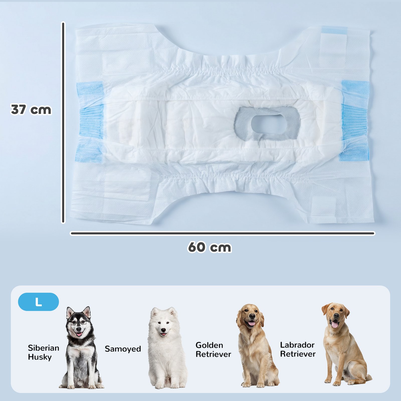 Disposable Dog Diapers Female for L Dogs Incontinence or Excitable Urination and Training 48 Count - Image 3