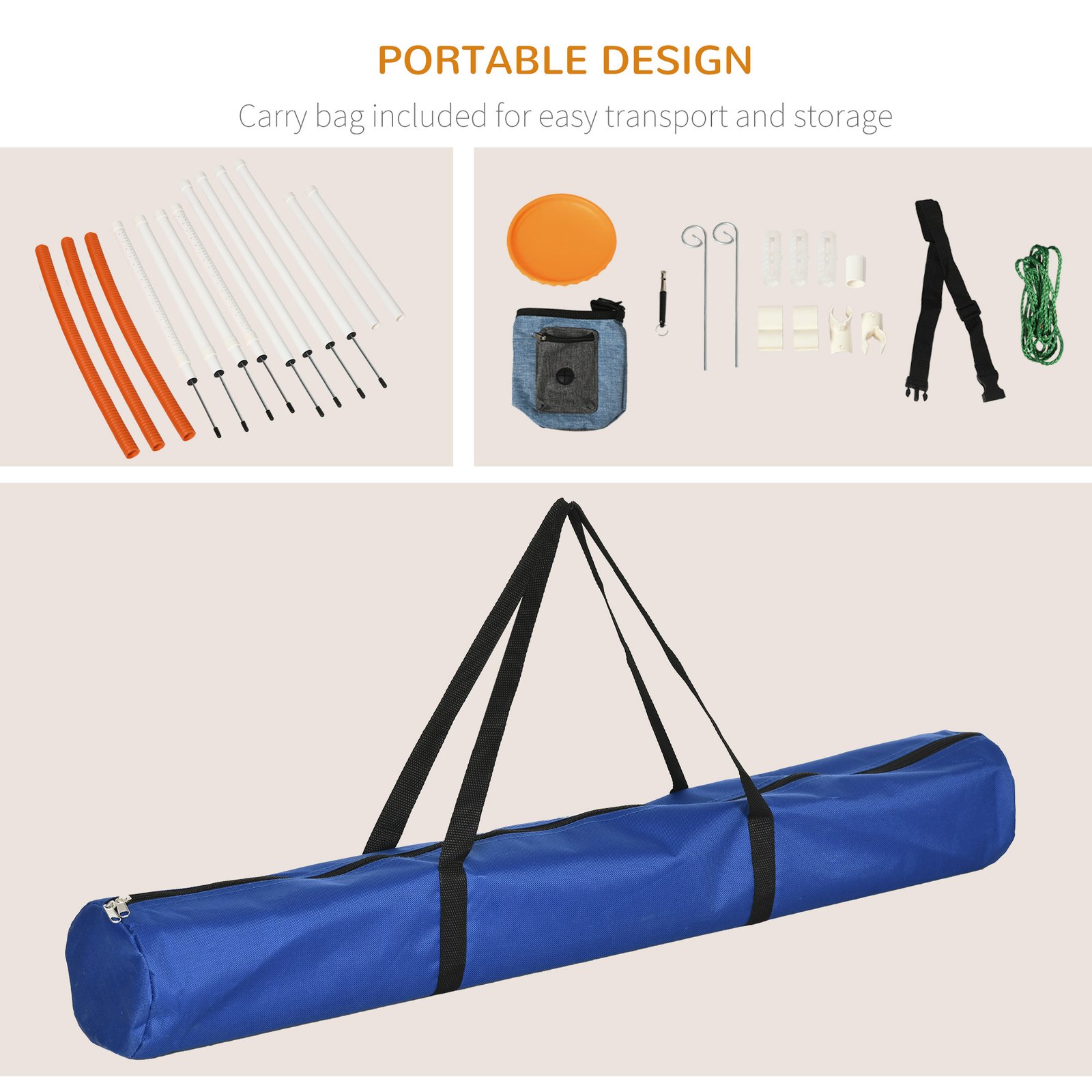 Dog Agility Training Equipment for Dogs with Carry Bag - Multicoloured - Image 7