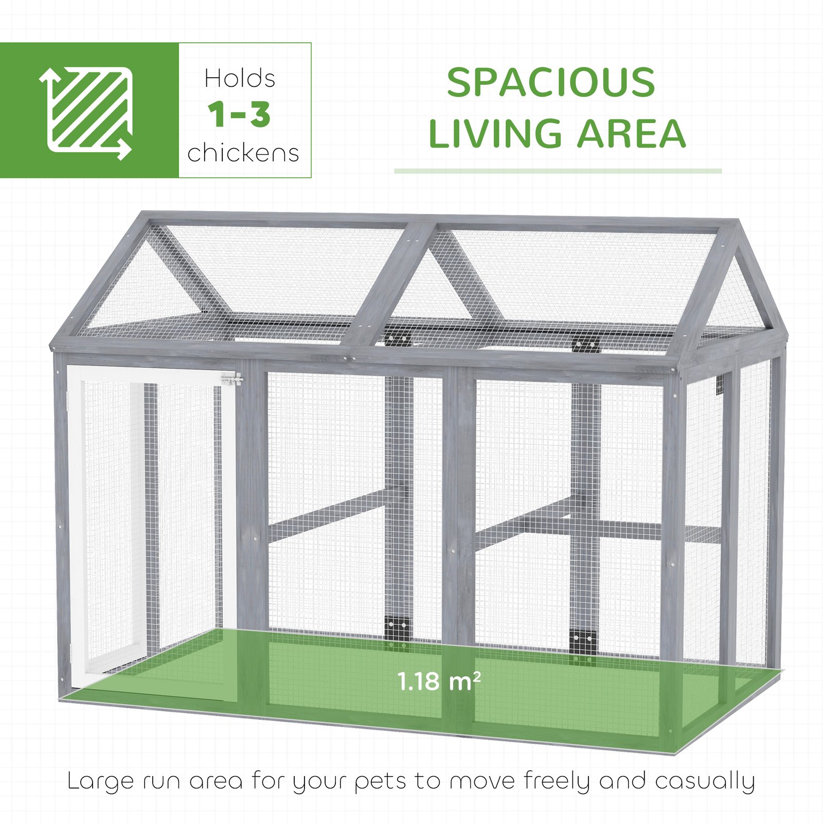 Large Chicken Run, Wooden Chicken coop, with Combinable Design - Wood Effect - Image 4