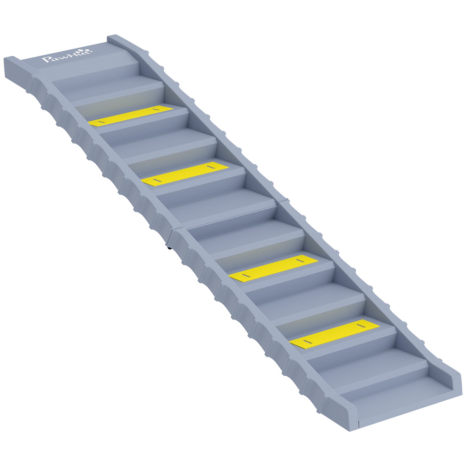 Dog Car Ramp with Anti-Slip Steps, 10-Steps Pet Stairs for Pets to Access Cars and High Beds, Grey