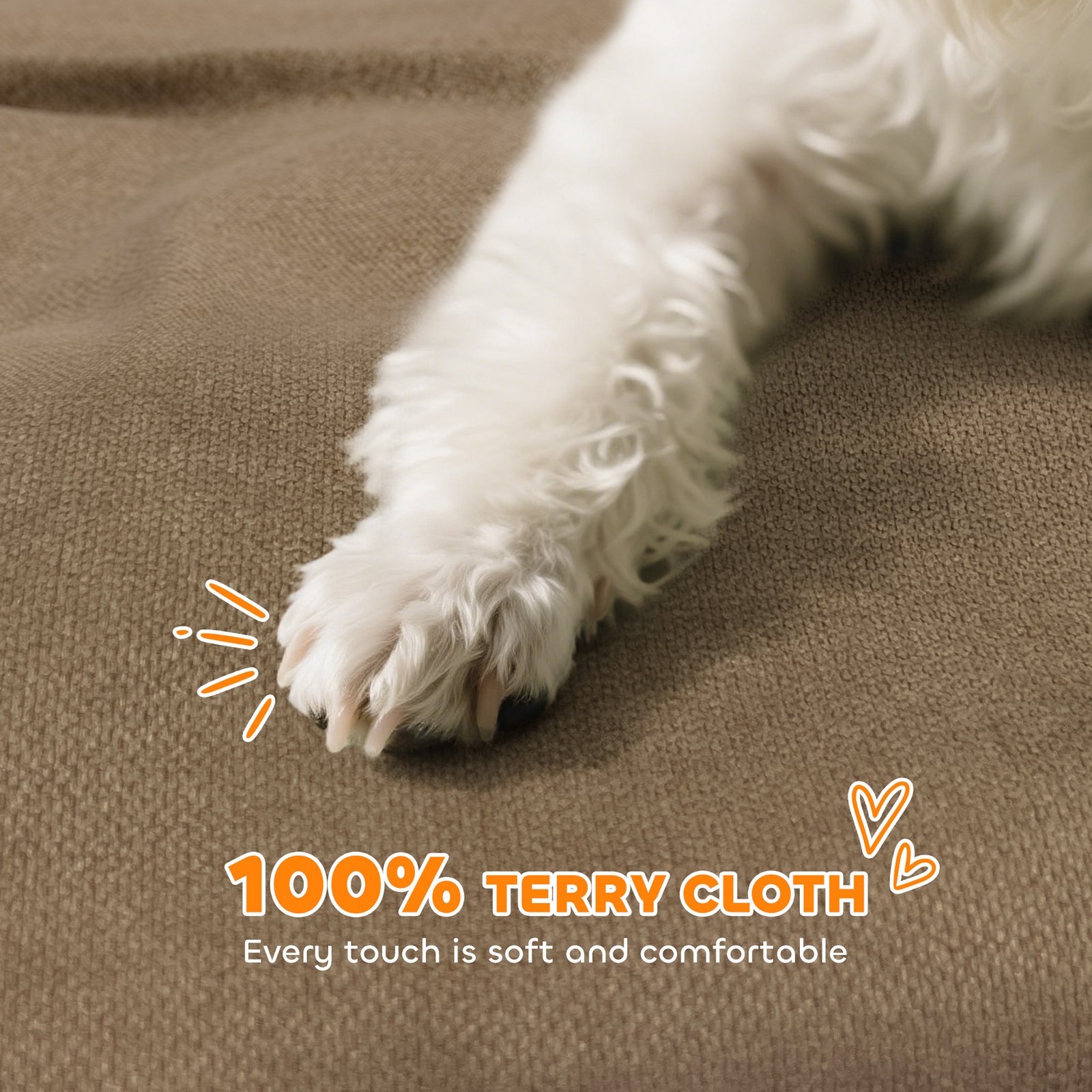 Elevated Dog Sofa Bed, Breathable Pet Sofa with Backrest and Armrest for Small Dogs, Brown - Image 4