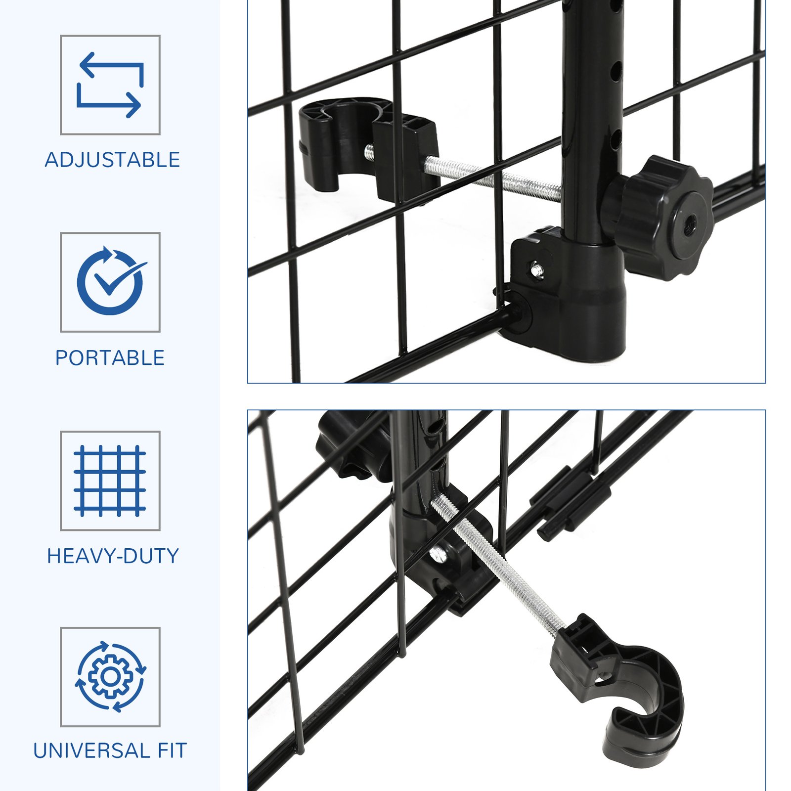 Heavy Duty Pet Dog Car Barrier Black - Image 5