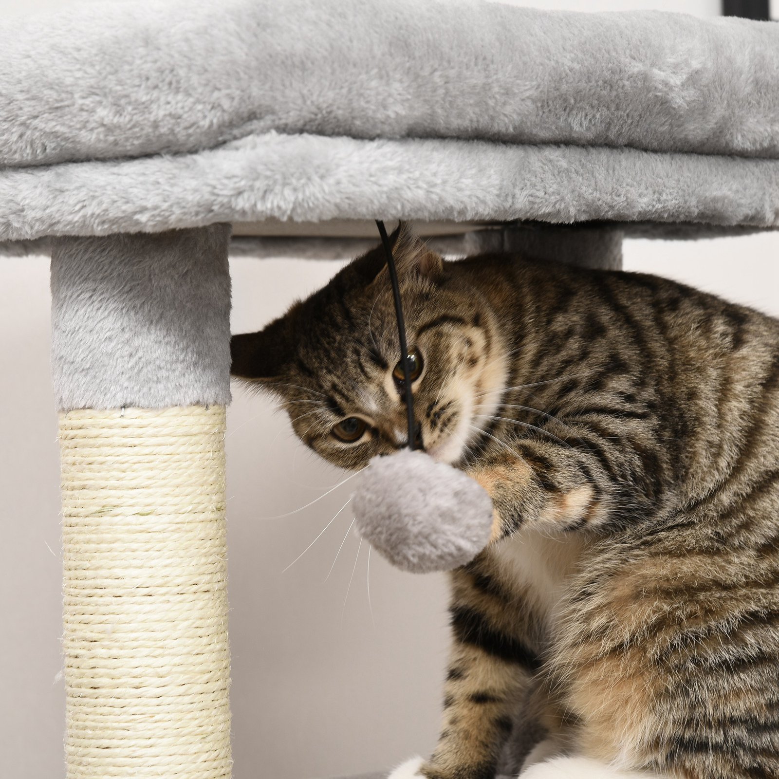 Cat Tree for Indoor Cats Climbing Tower Kitten Scratch Post Activity Center Kitten, Grey - Image 8