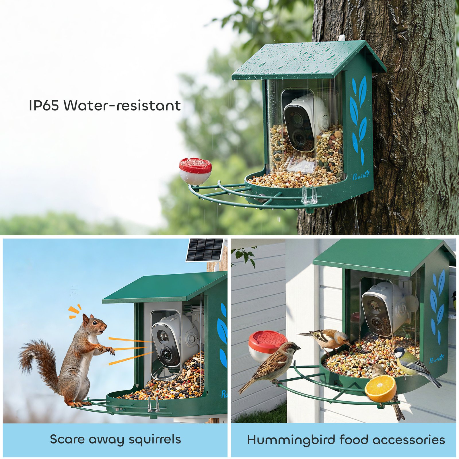 Smart Bird Feeder Camera 2K HD with AI Identifies 16,000+ Species, 2K HD Auto Capture Video, APP Instant Notifications