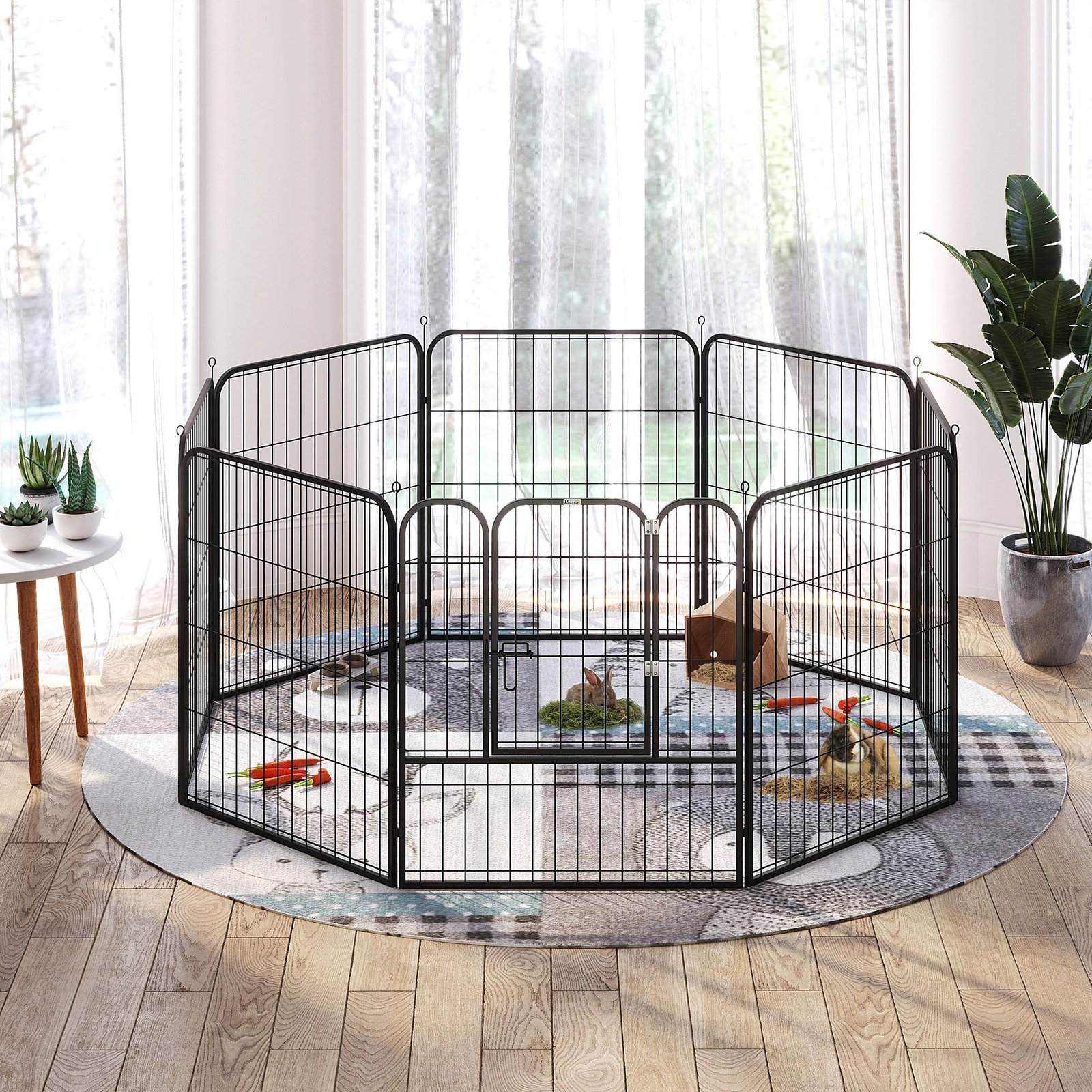 8 Panels Heavy Duty Puppy Playpen, for Small and Medium Dogs, Indoor and Outdoor Use - Black - Image 8