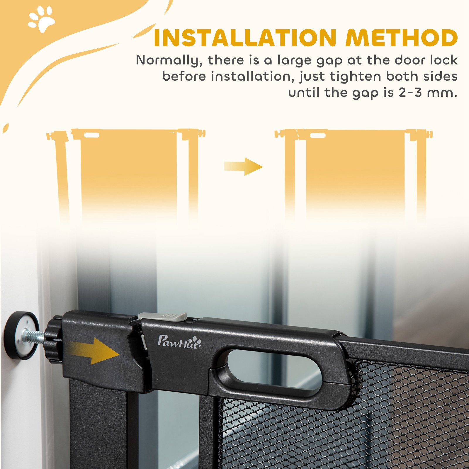 Dog Safety Gate, for Hallways, Staircases, Doors w/ Automatic Closing Door - Black - Image 8
