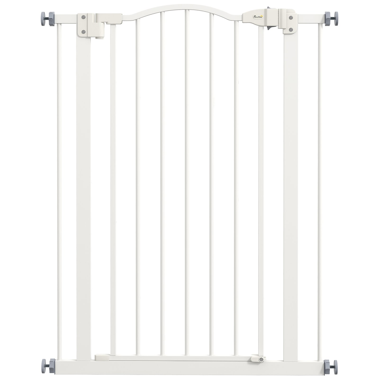 Pressure Fit Dog Stair Gate No Drilling Safety Gate Auto Close for Doorways, Hallways, 74-80cm Adjustable, 94cm Tall, White