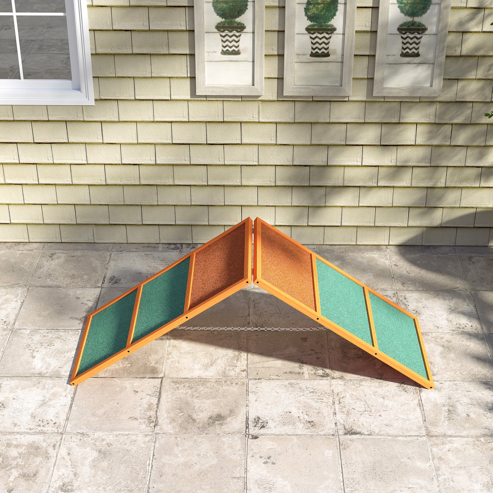 Dog Agility Equipment, Dog Playground Equipment with Non-slip Surface, A-frame, Agility Ramp for All Breeds, Orange