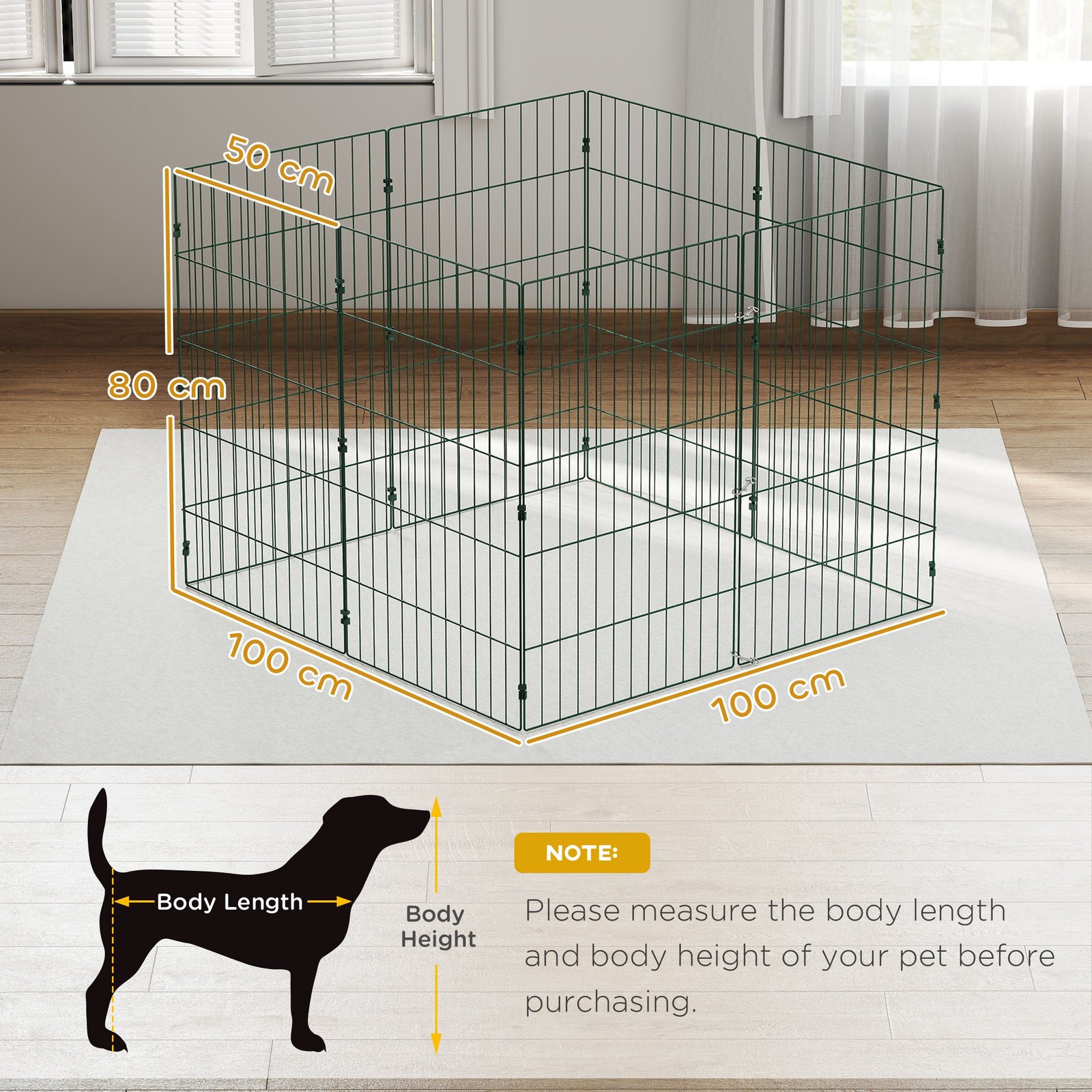 8 Panel Pet Playpen for Medium Dogs Indoor Outdoor 80 cm Height - Image 3