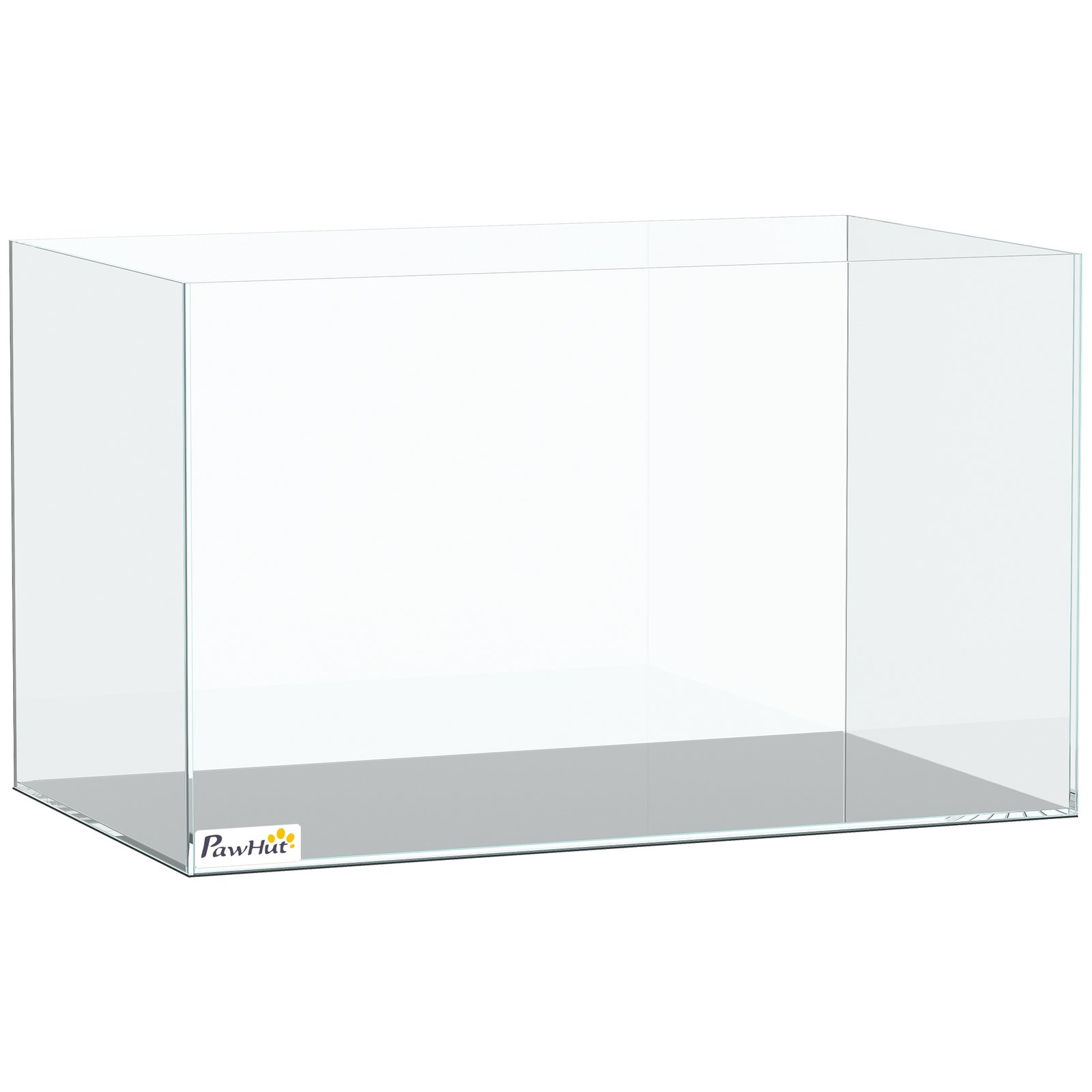 Fish Tank Bare Glass for DIY Glass Aquarium with Protective Base Mat 43L Transparent for Fish Shrimps