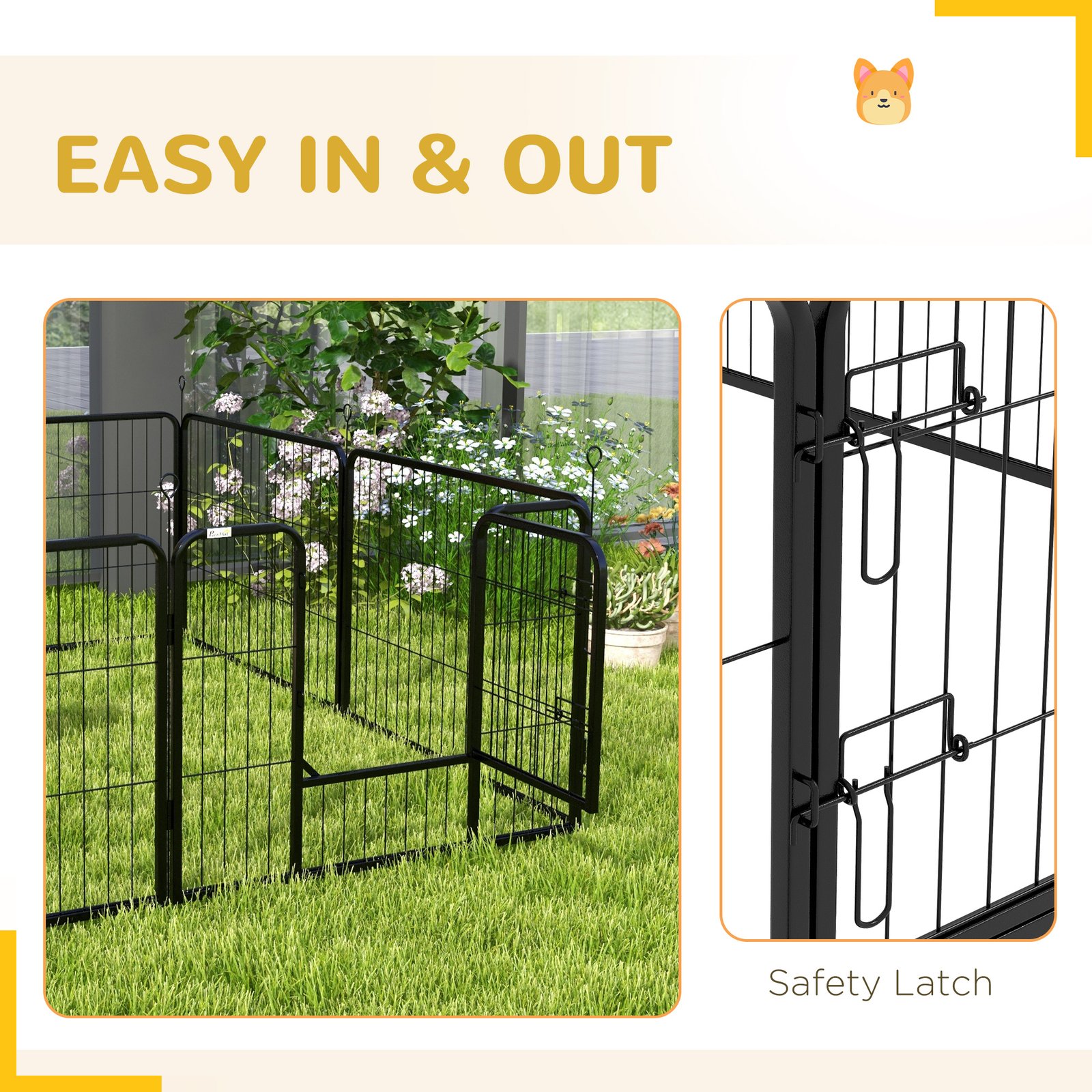 Steel 8 Panel Dog pen Pet Puppy PlayPen Grey - Image 7