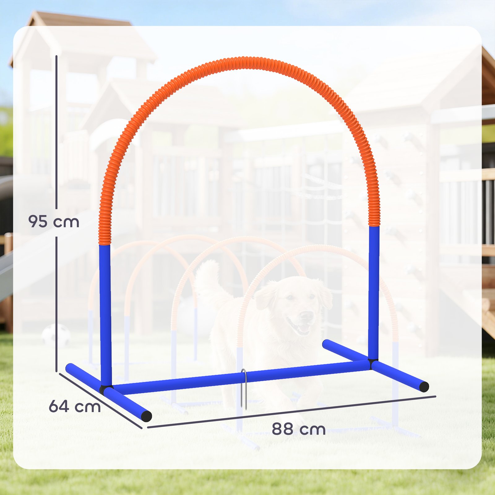 Four-Piece Portable Dog Agility Equipment - Blue