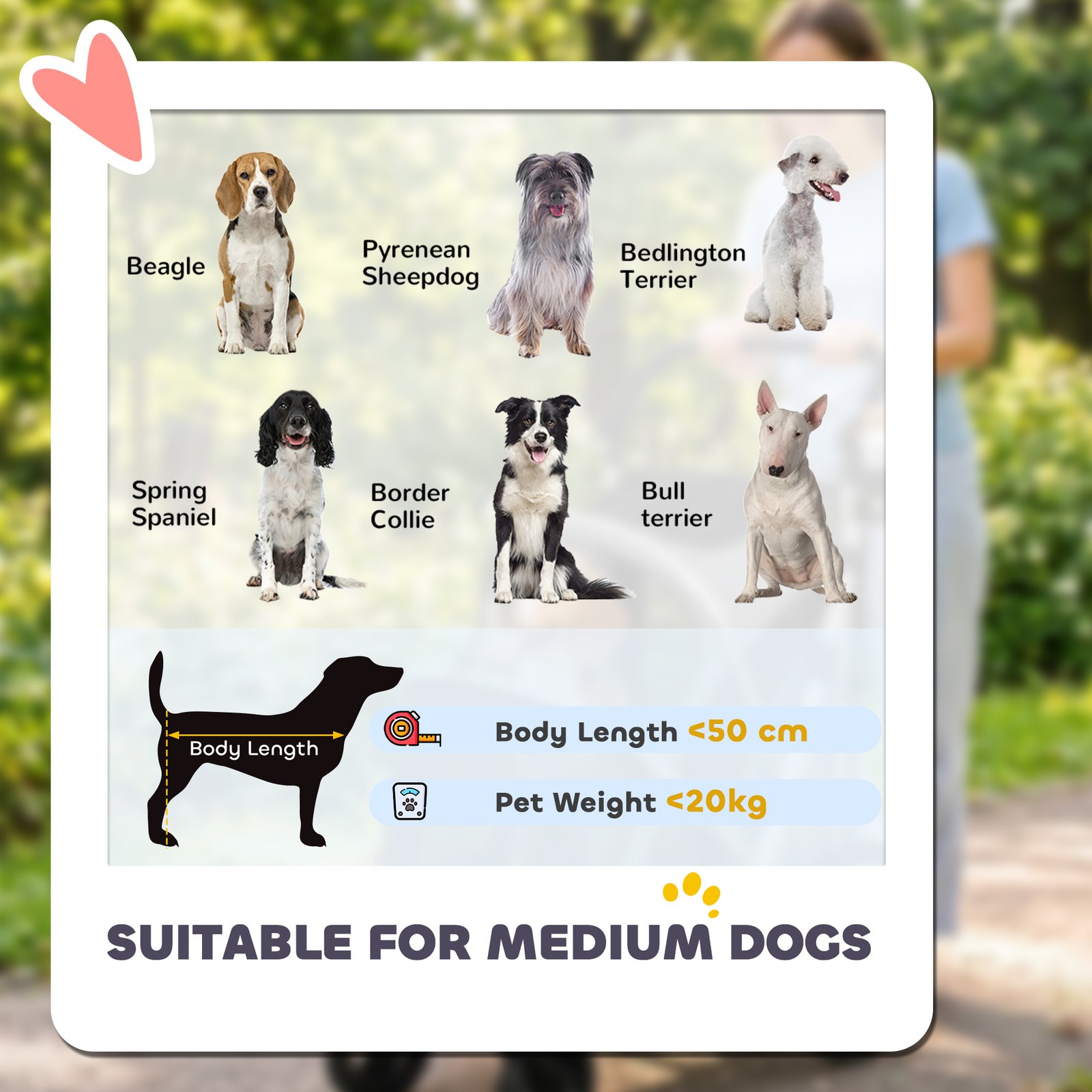 Dog Stroller, Easy Folding Pet Stroller for Small and Medium Dogs with Shock Absorption, Maximum Load 20 kg, Grey