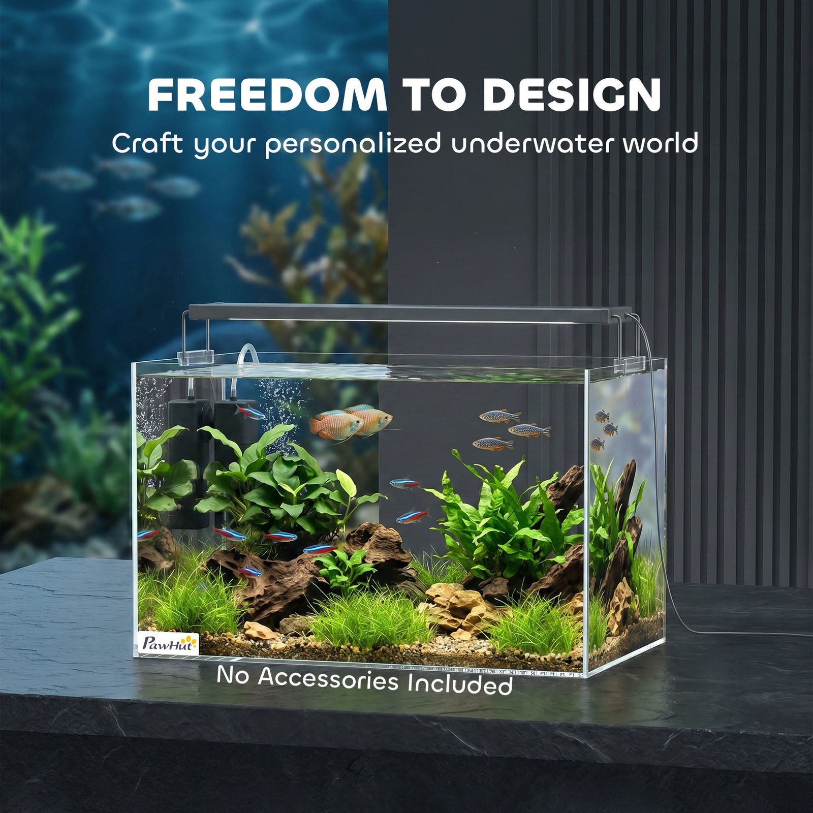 Fish Tank Bare Glass for DIY Glass Aquarium with Protective Base Mat 24L Transparent for Fish Shrimps
