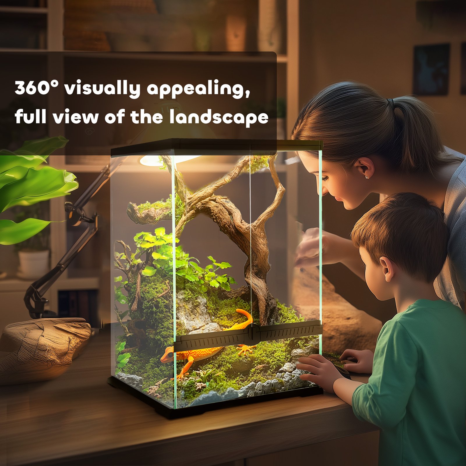 40L Vivarium for Lizards, Frogs, Snakes, Turtles, Tortoises w/ Anti-Escape Design, Ventilation - Image 5