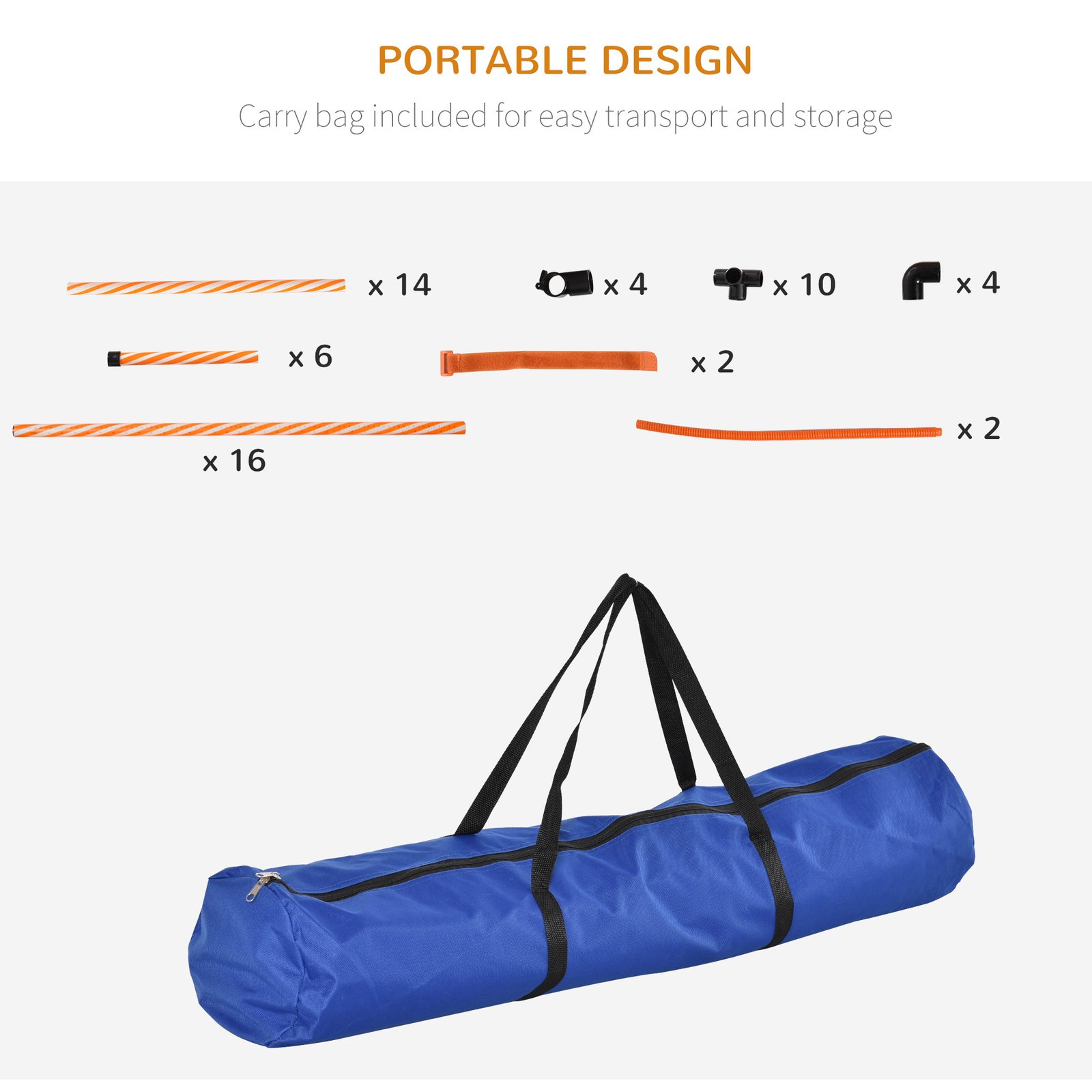 Dog Agility Equipment Pet Training Set with Adjustable Height Jump Ring Hurdle Whistle Weave Poles Square Pause Box Carry Bag - Image 6