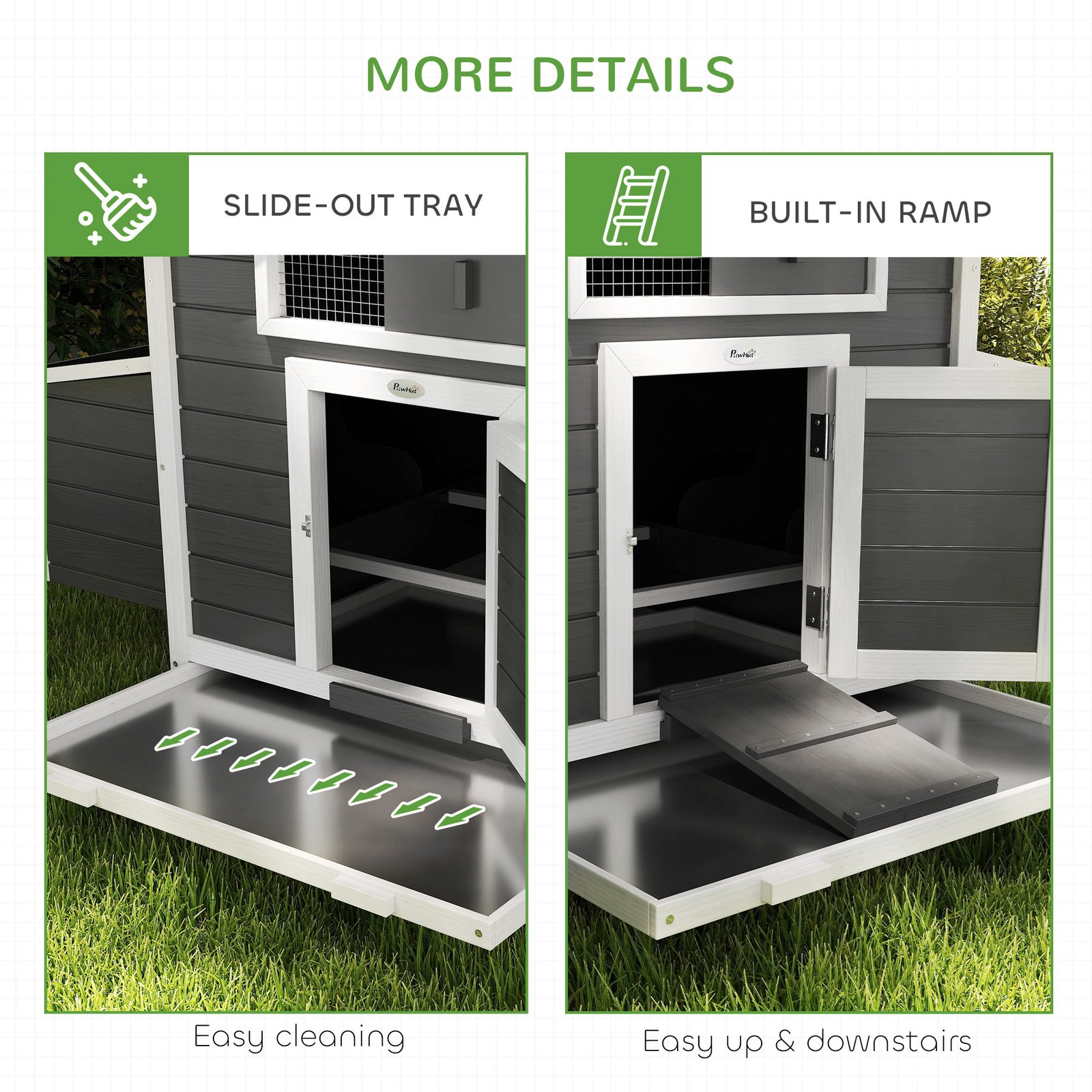 Chicken Coop, Wooden Outdoor Hen House with Nesting Box, Openable Waterproof Top, Pull-Out Tray, 150 x 100 x 97cm