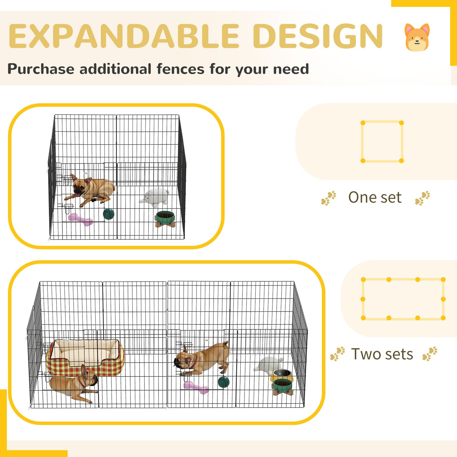 8 Panel DIY Dog Pen with Door, for Dogs, Small Animals, Indoor/Outdoor Use, 76cm High - Image 8