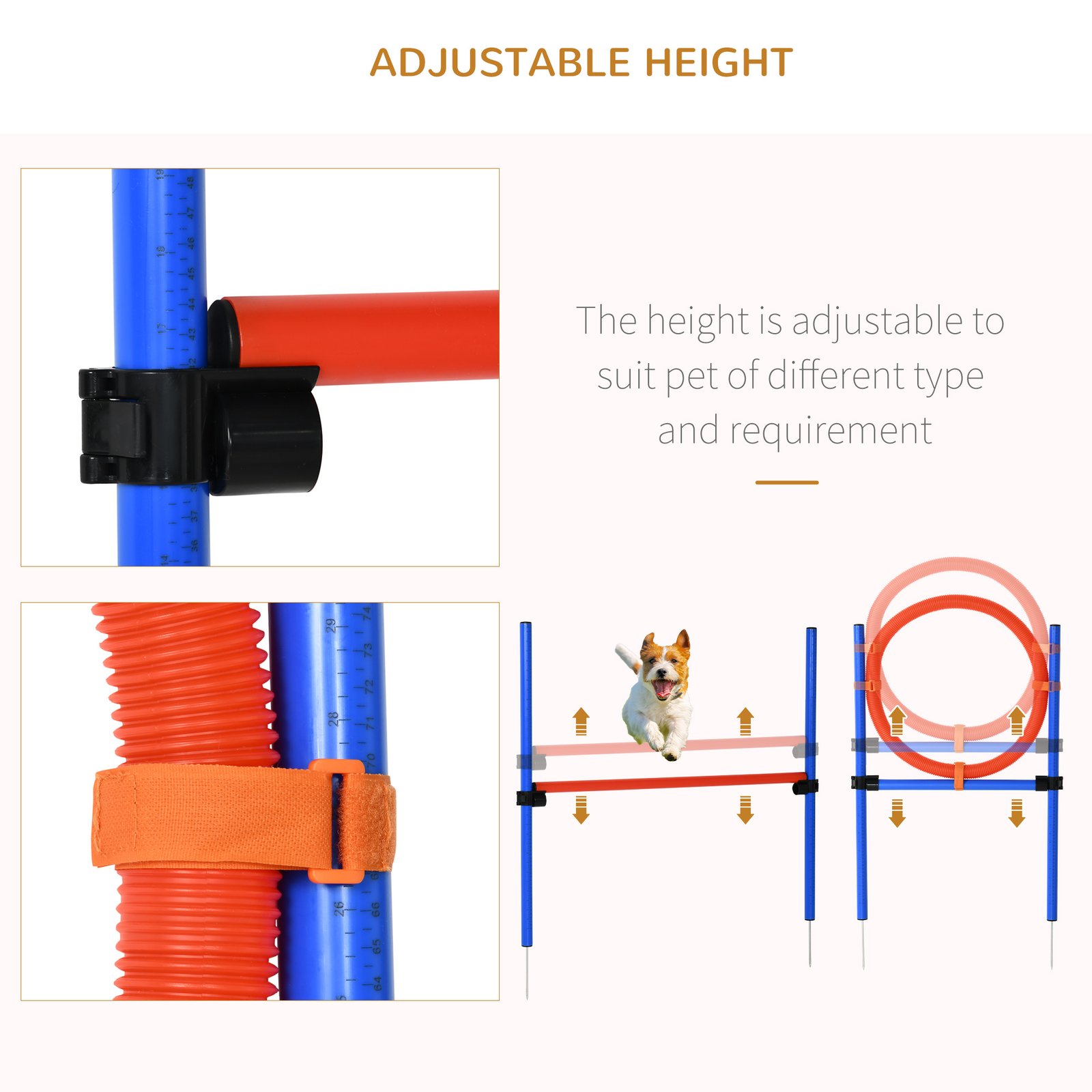 Dog Agility Equipment, Pet Agility Training Set with Weave Poles, Adjustable Hurdle, Jump Ring, Carry Bag, Dog Indoor Outdoor Games for Play, Run, Jump, Obedience