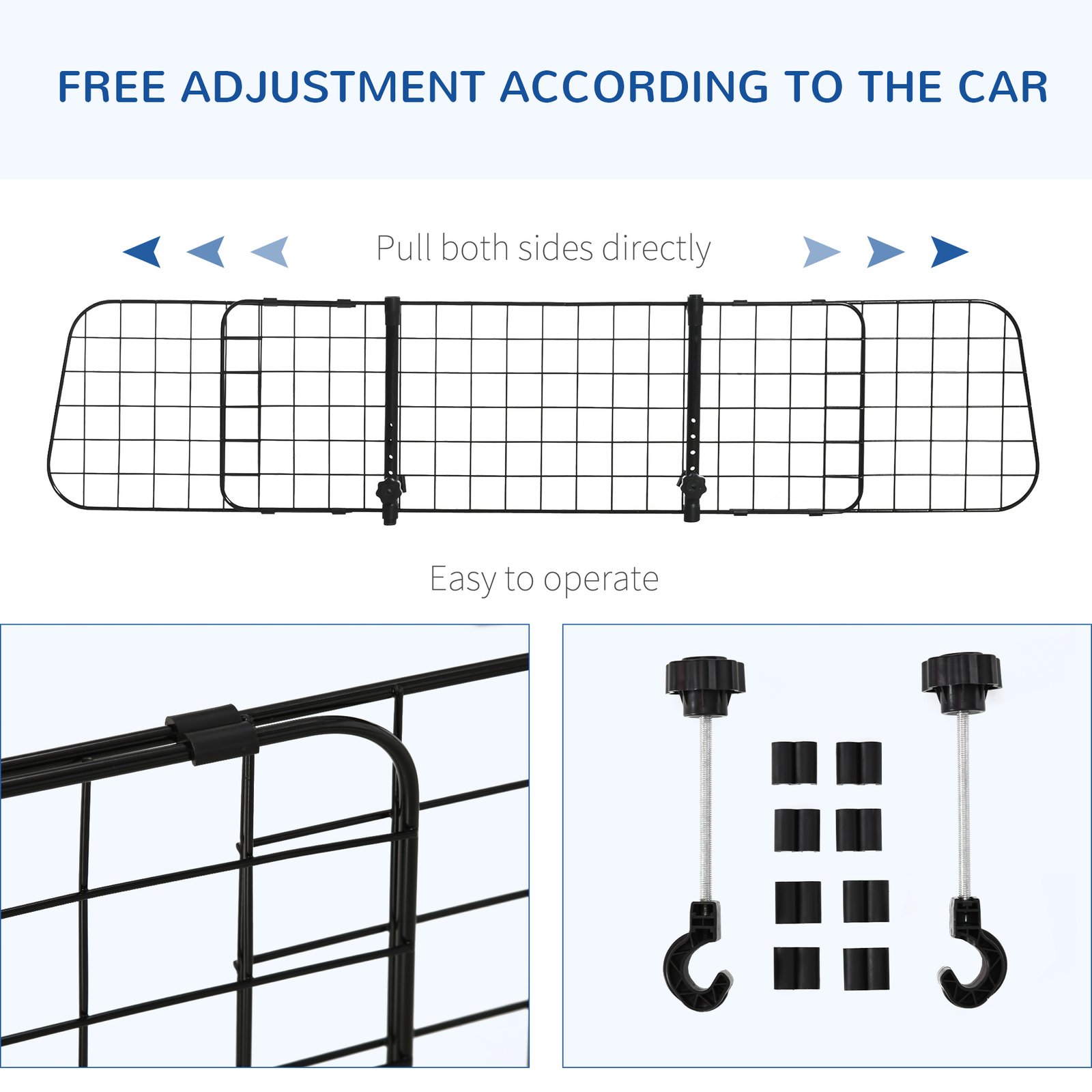 Heavy Duty Pet Dog Car Barrier Black - Image 4
