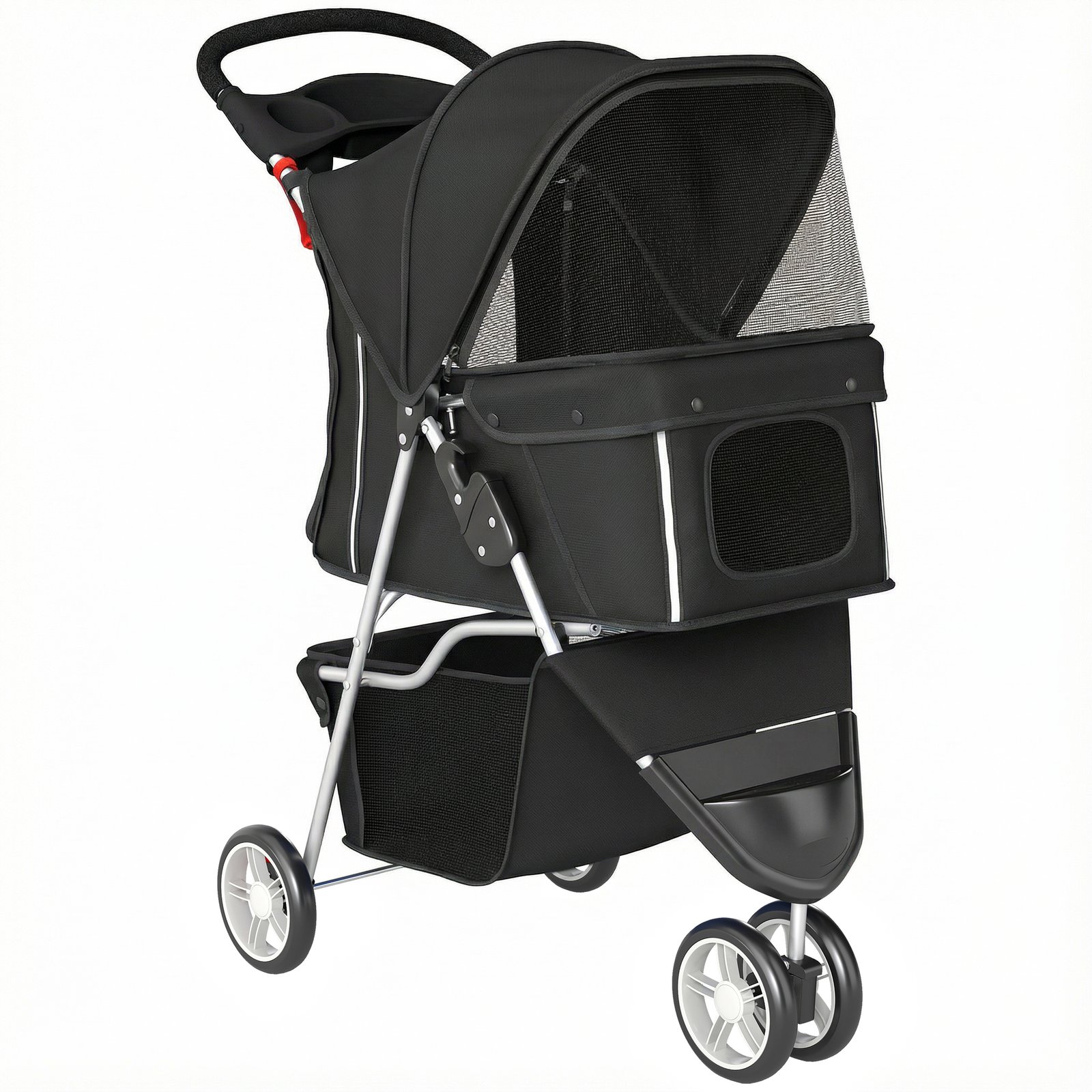 3 Wheel Pet Stroller for Small and Miniature Dogs, Black