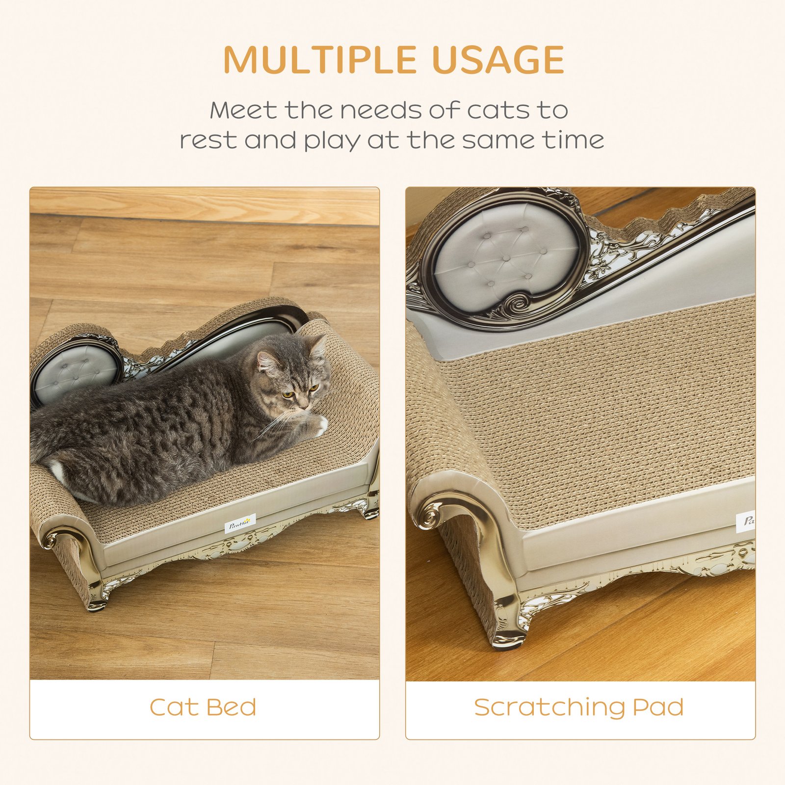 Cat Furniture, with Scratching Pad & Catnip - Brown - Image 4