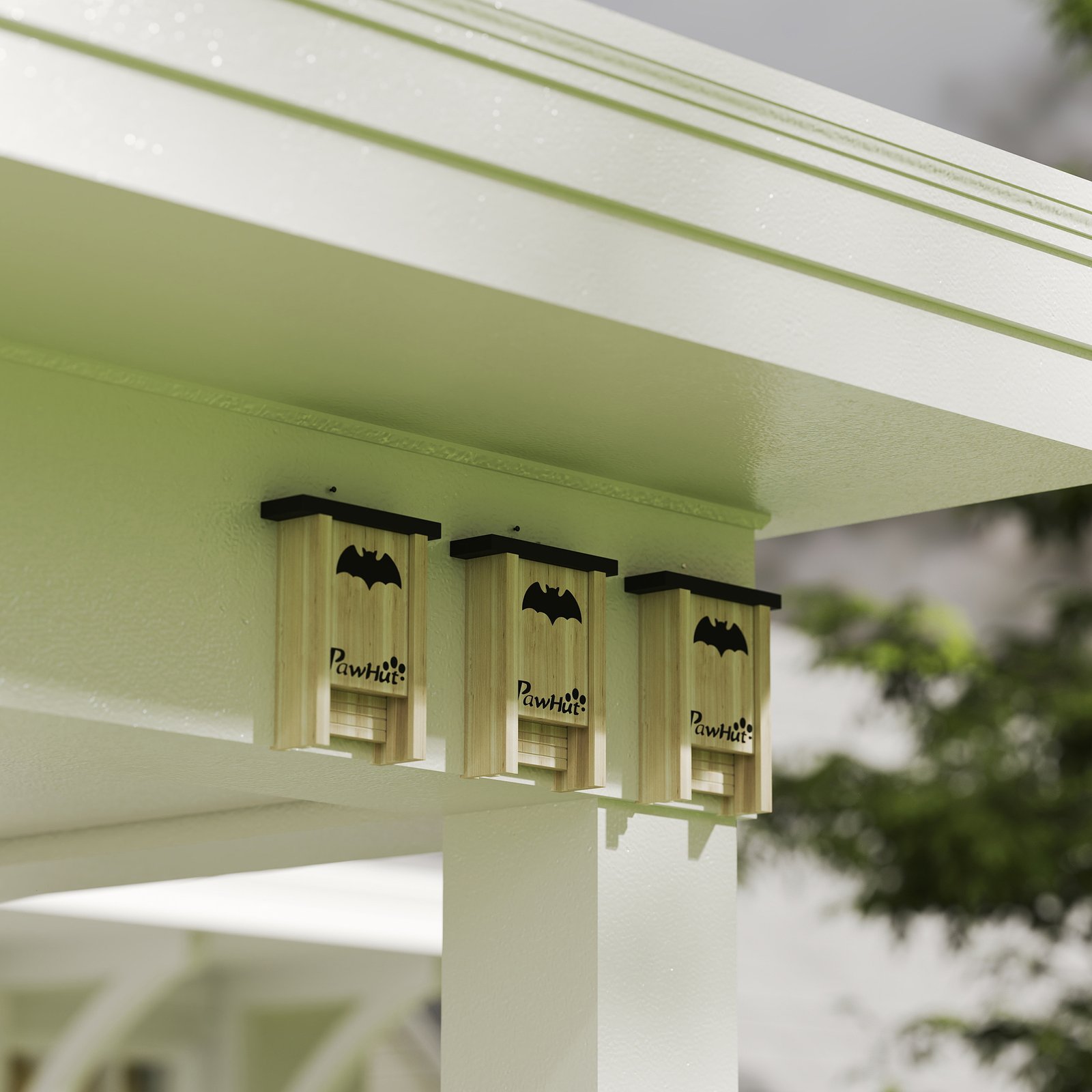 3PCs Wooden Bat Boxes, Bat Houses Designed to Attract Bats & Easy to Hang for Outdoor, Garden, Farm, 18 x 6 x 22.5 cm - Image 7