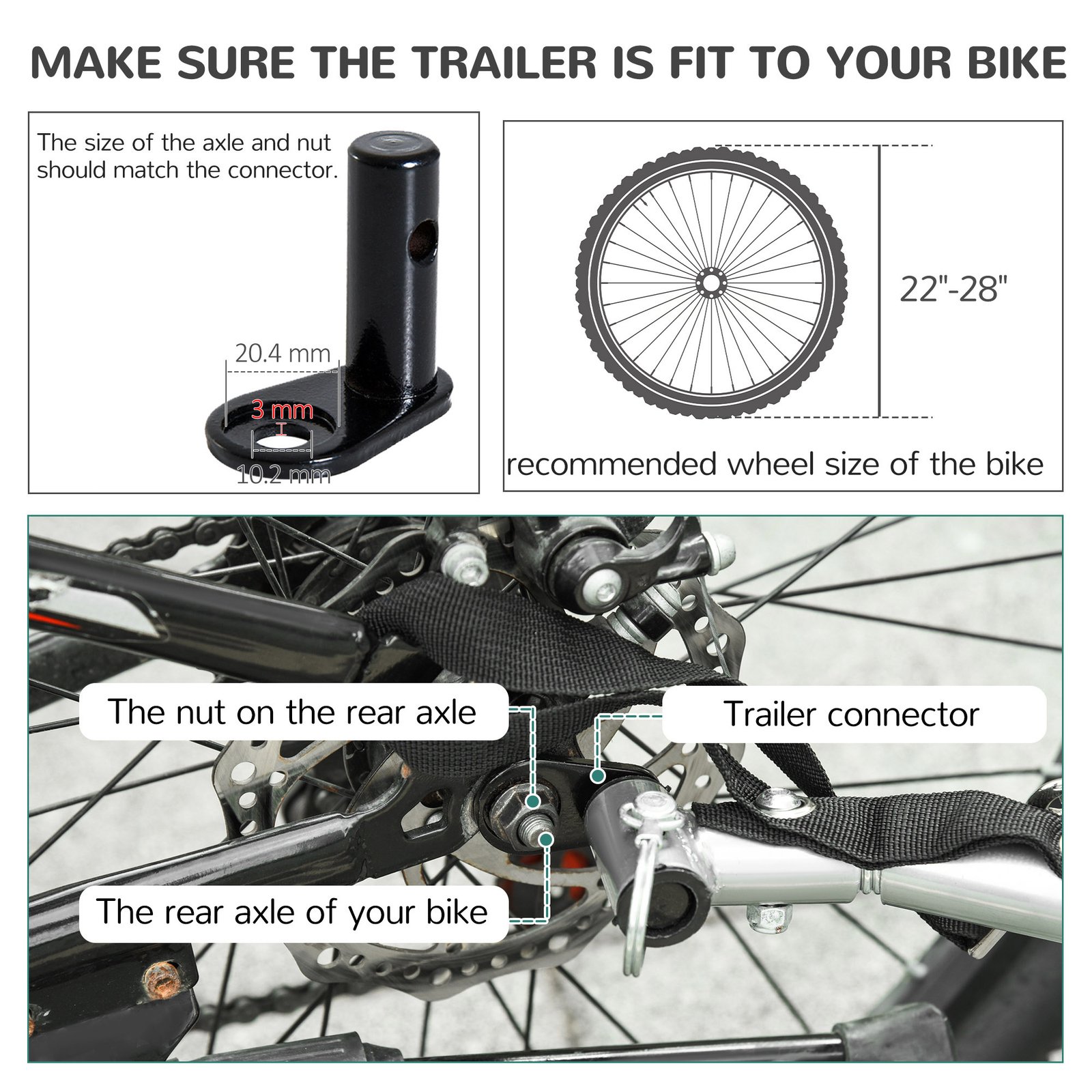 Steel Dog Bike Trailer Pet Cart Carrier for Bicycle Kit Water Resistant with Hitch Coupler Travel Black and Red