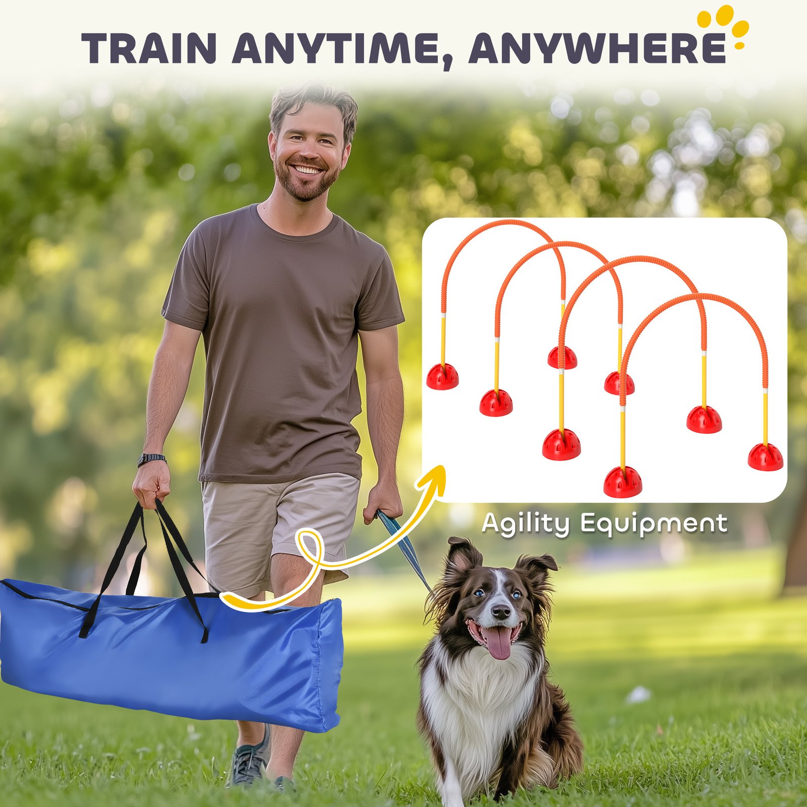 4-Piece Dog Agility Training Equipment with 4 Adjustable Width Doors, Bag, for Garden, Orange - Image 5