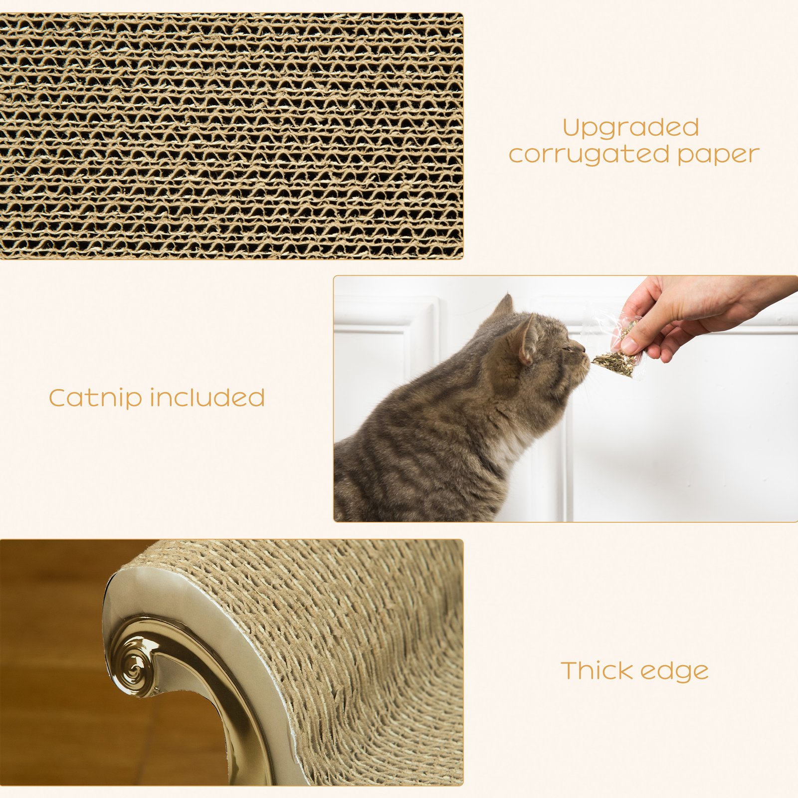 Cat Furniture, with Scratching Pad & Catnip - Brown - Image 5