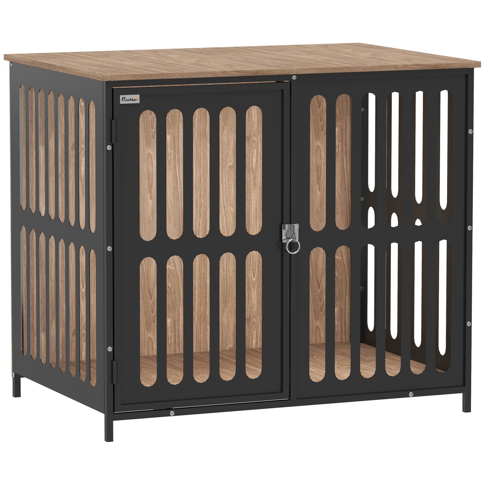 Dog Crate Furniture with Anti-Chew Resistant Mesh, Anti-Escape Single Door, for Medium Dogs, 80 x 55 x 72 cm