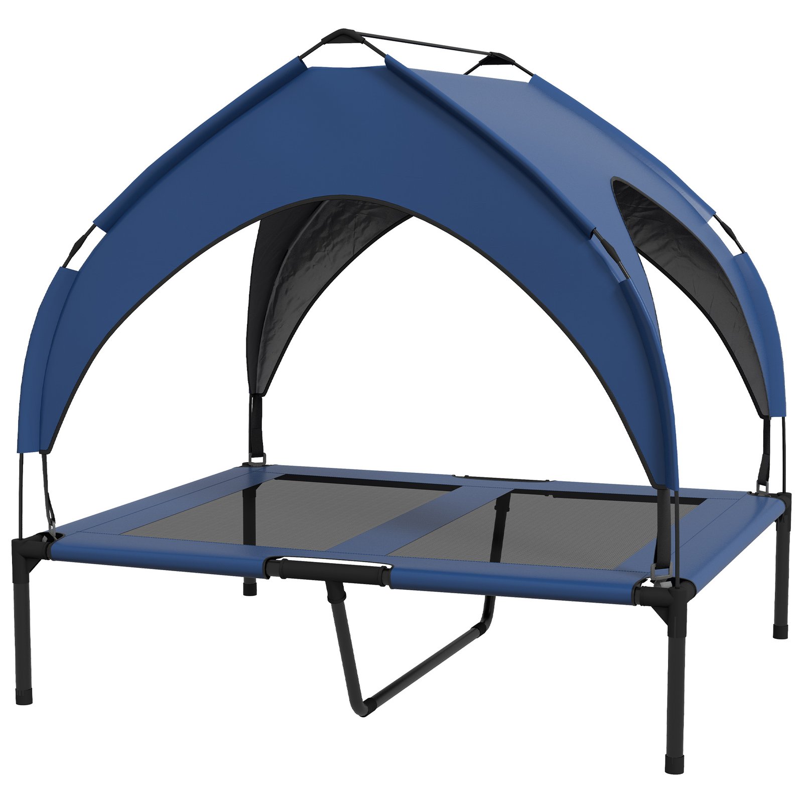 Cooling Raised Pet Bed w/ Washable Breathable Mesh, for Medium, Large Dogs, 91 x 76 x 85cm - Dark Blue